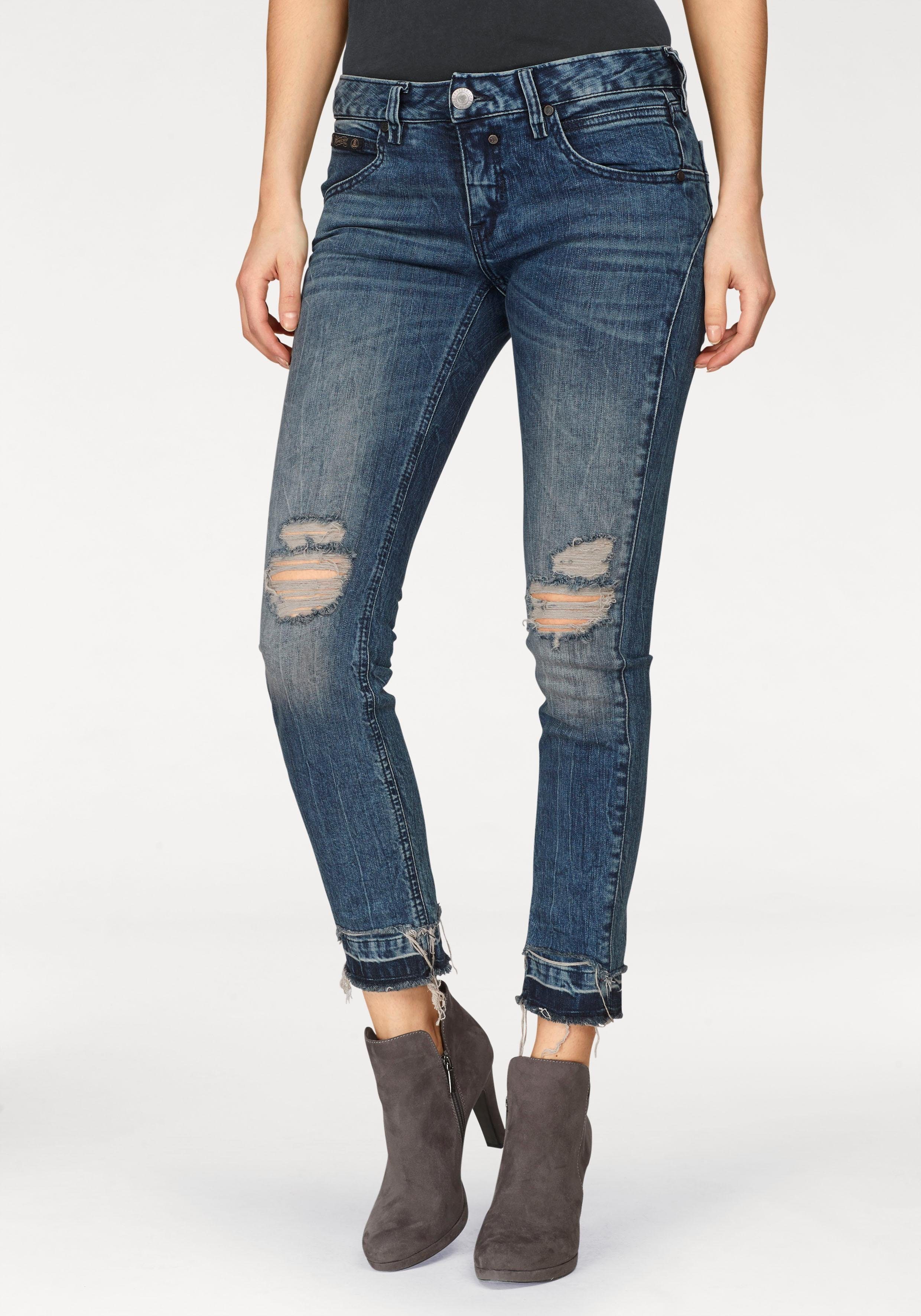 Herrlicher Gila Jeans Hose Pants Samtoptik Damen Stretch Röhrenjeans Slim Fit