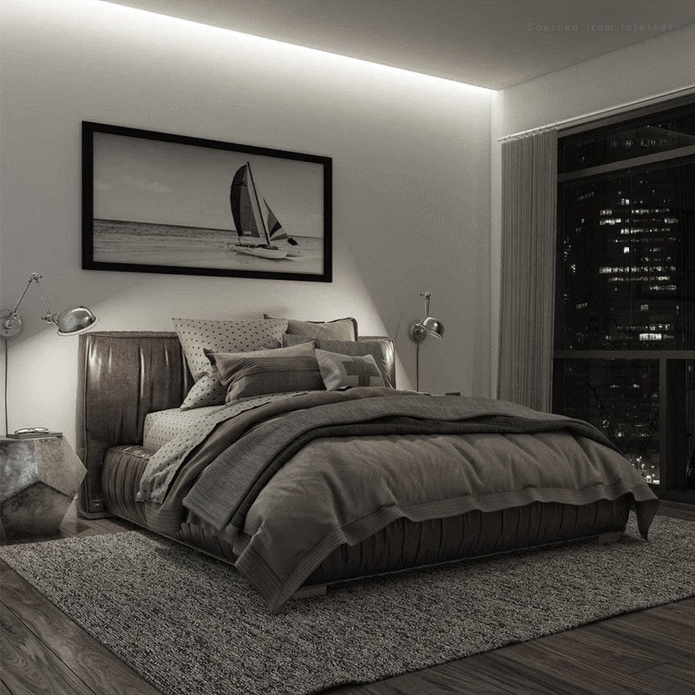 Rosnek LED Schlafzimmerschrank Kaltweiß Bücherregal Stripe 0.5-5M,12V,COB,Bendable,für
