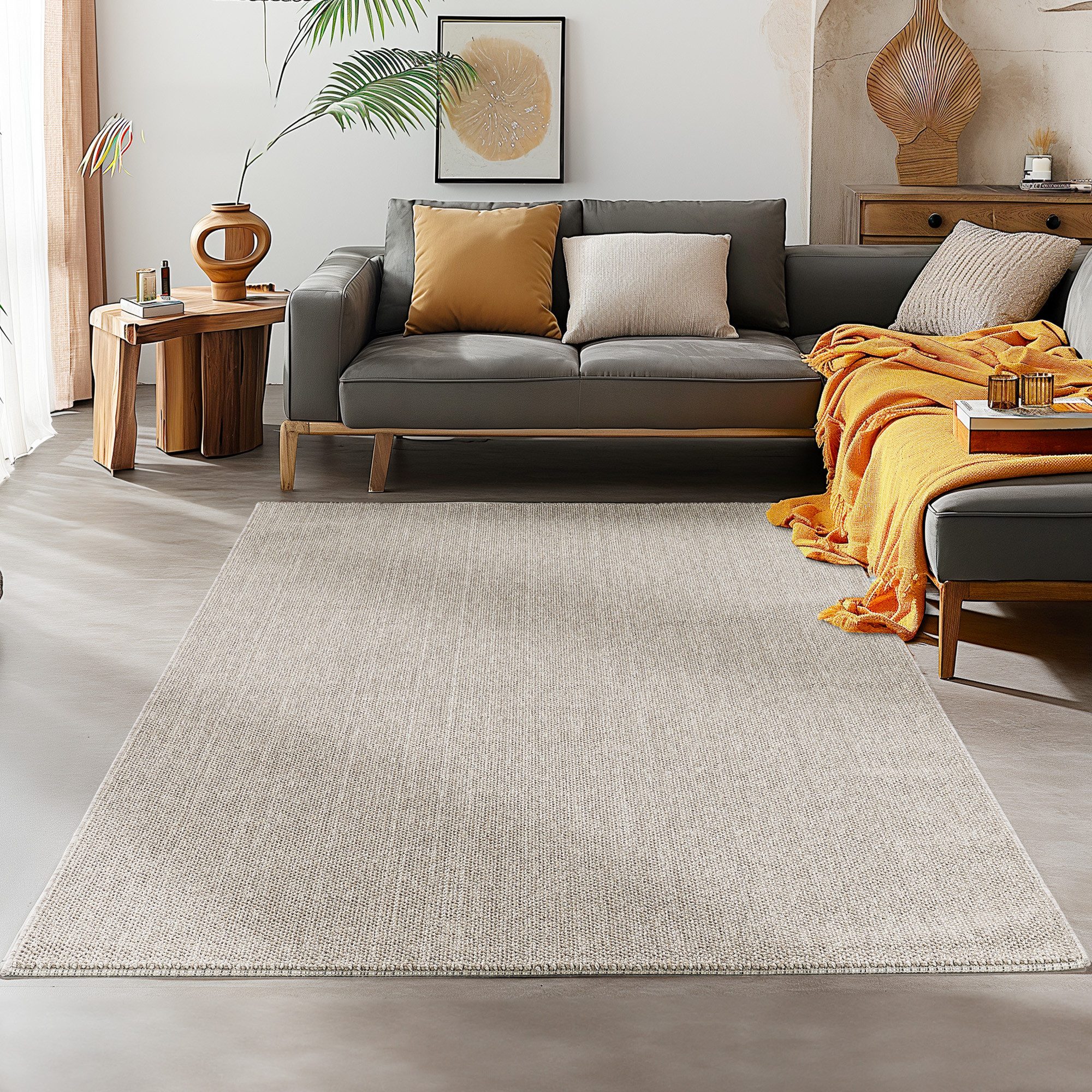 SIMPEX24 Teppich Unicolor, Rechteckig, Höhe: 7 mm, Schlingenteppich Schlafz günstig online kaufen