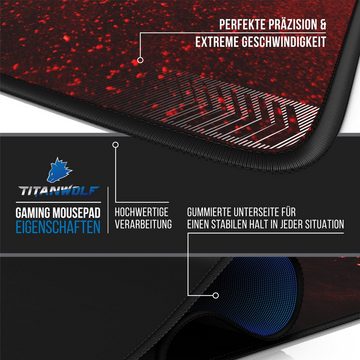 Titanwolf Gaming Mauspad, XXL, glattes Stoffgewebe, Speed Mousepad 900 x 400mm große Fläche