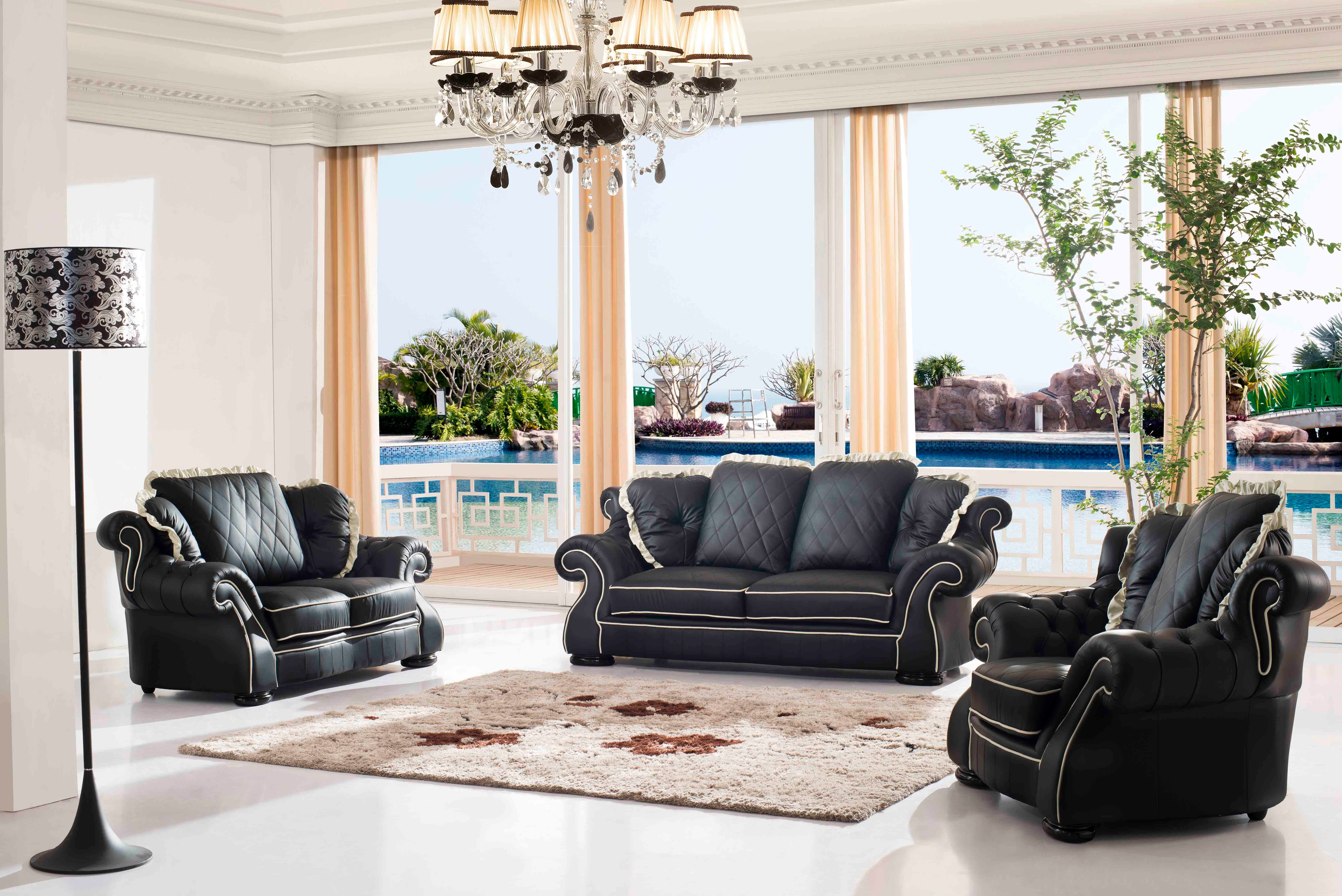 Sofas 3+2+1 Garnitur Sofa Leder Couchgarnitur Europe Made JVmoebel Polster Klassische Neu, Sitz in