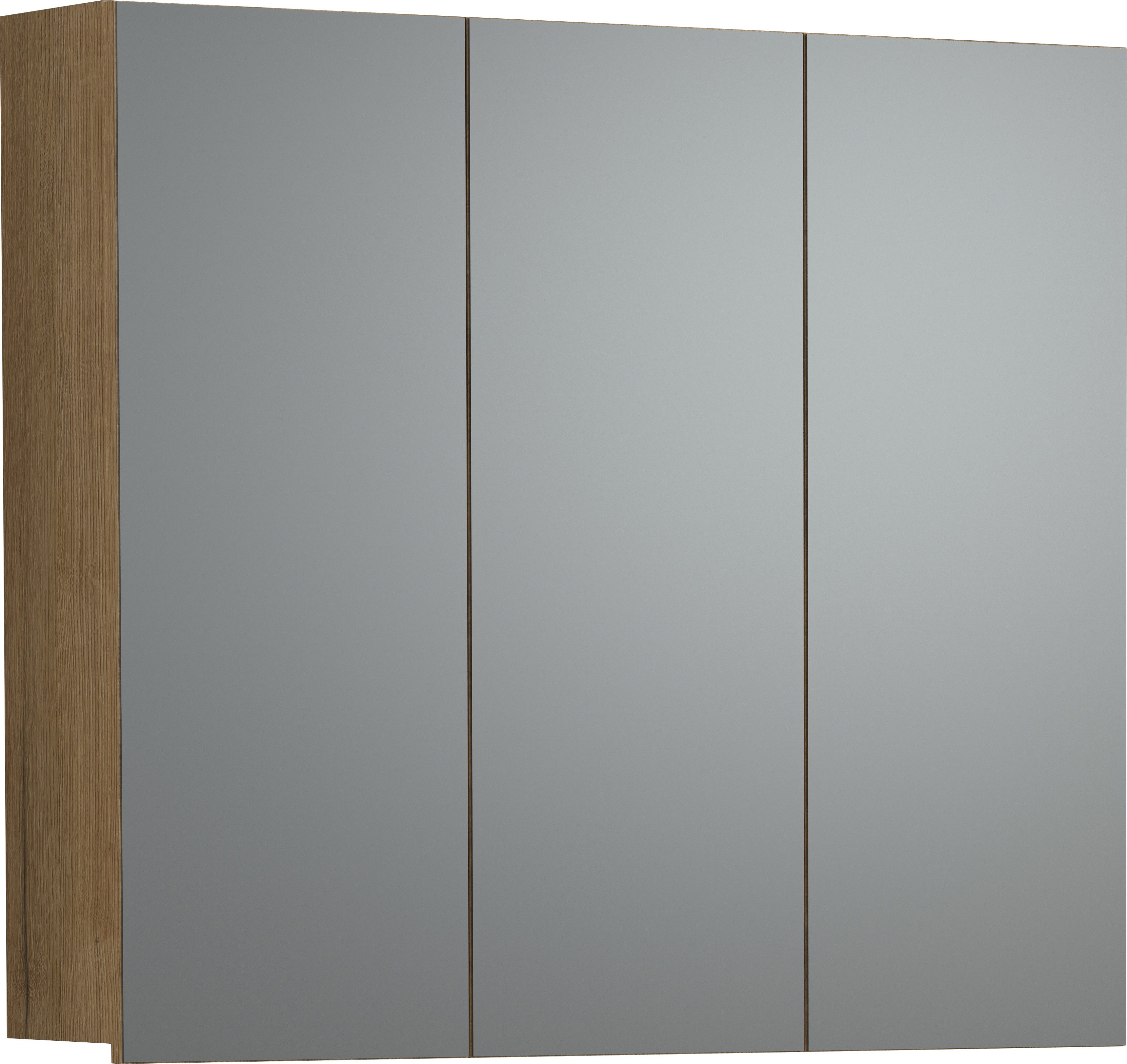welltime Spiegelschrank Amrum (1-St) 3-Türiger Badspiegel mit Stauraum - Maße (B/T/H) 90/20/80 cm