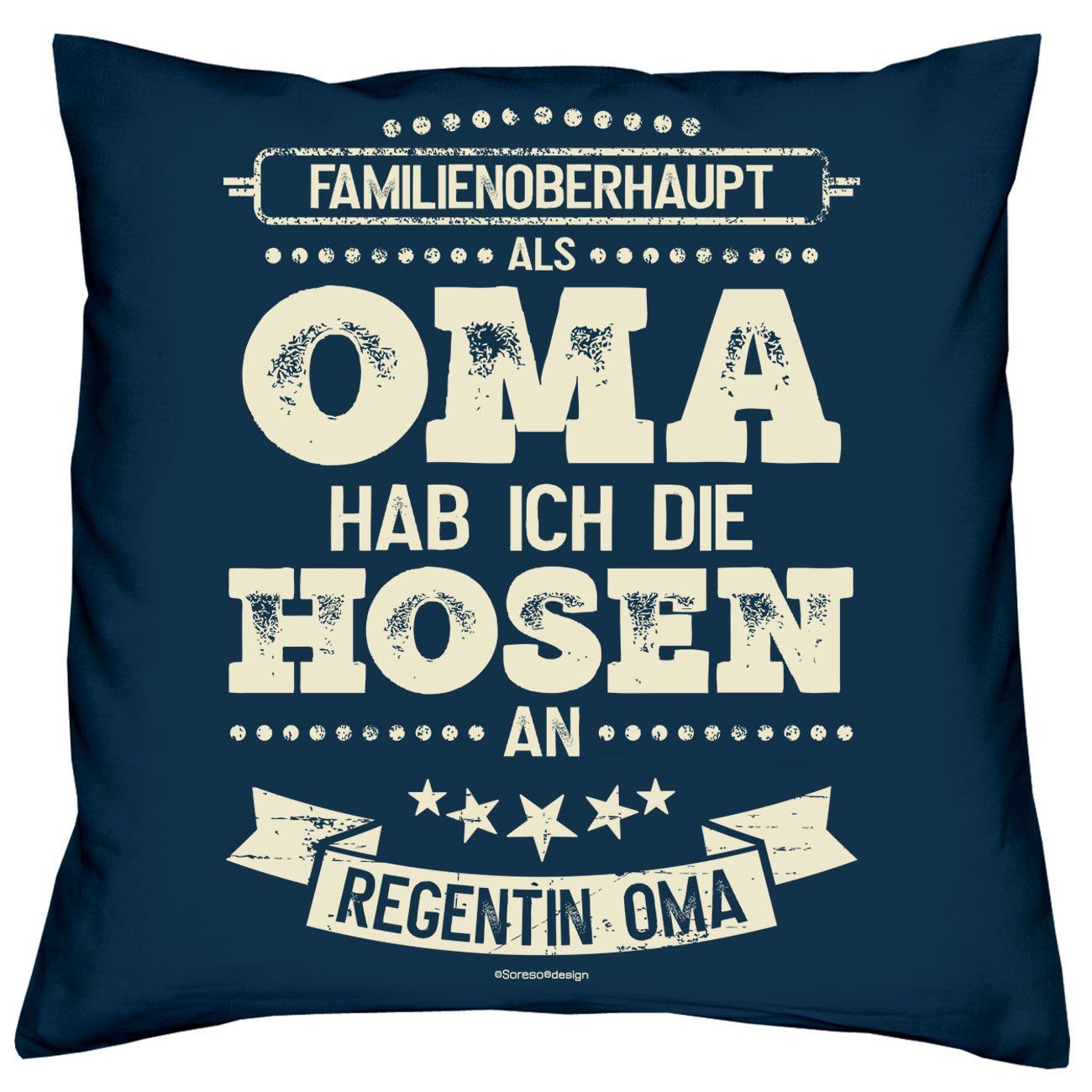 in Dekokissen Sofakissen, Deko-Kissen & Füllung, Opa mit Oma Schlafzimmer, navy-blau Soreso® Bezug, Geschenk, Küche, mit Waschechte Wohnzimmer, Kissenhülle Muttertagsgeschenk Kissen, Langlebiger Deutschland) 40x40cm, Farben Druck, Zierkissen (Made Dekoratives Baumwoll Vatertagsgeschenk,