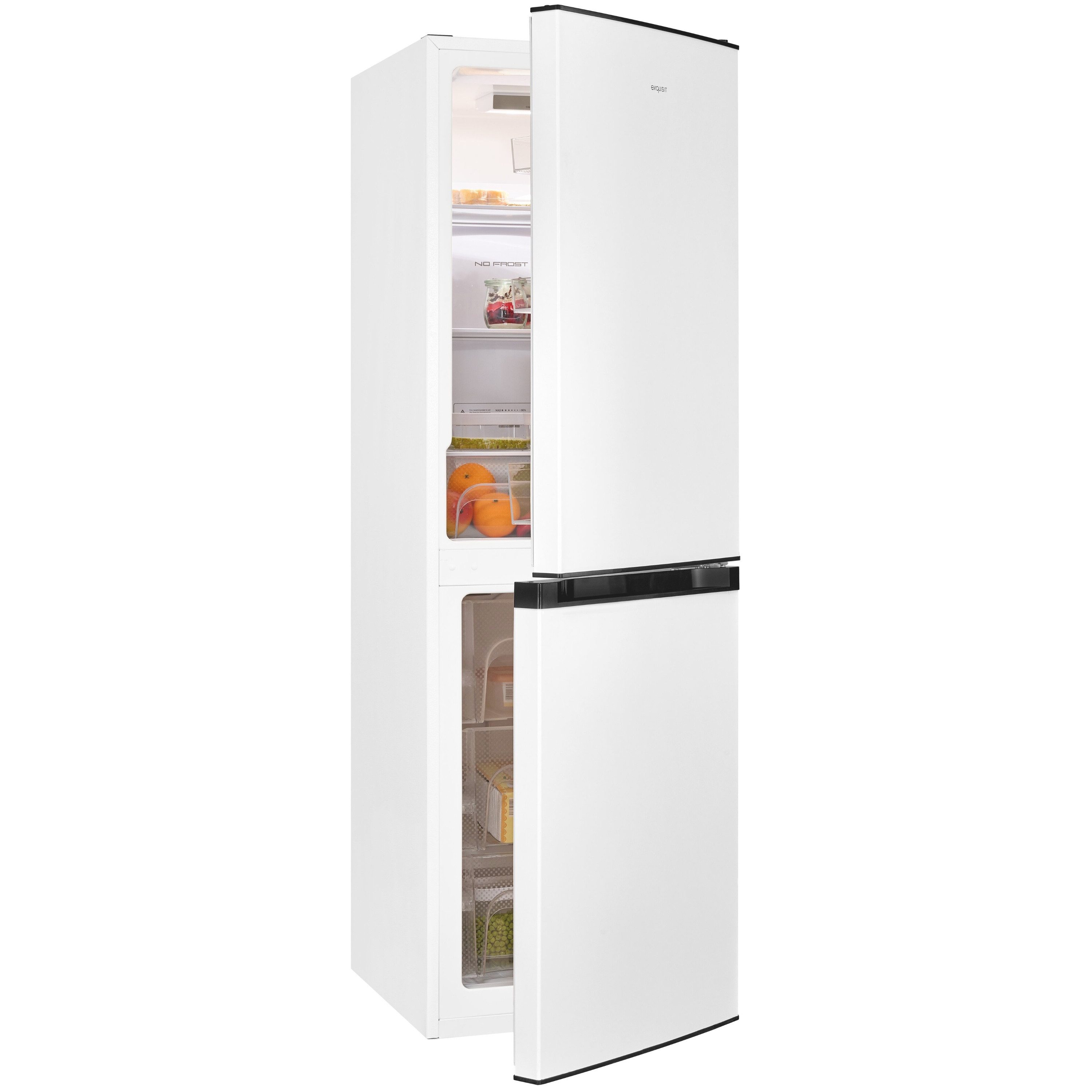 exquisit Kühl-/Gefrierkombination KGC5195-65-NF-330E, 157.5 cm hoch, 48.5 cm breit, No-Frost-Technik, LED-Beleuchtung, wechselbarer Türanschlag