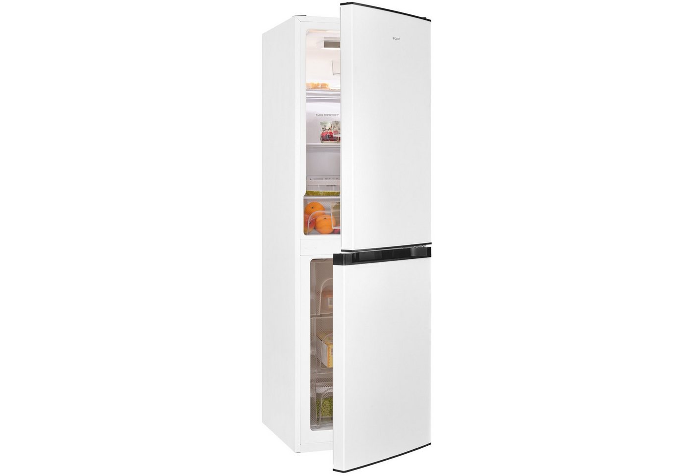 exquisit Kühl-/Gefrierkombination KGC5195-65-NF-330E, 157.5 cm hoch, 48.5 cm breit, No-Frost-Technik, LED-Beleuchtung, wechselbarer …