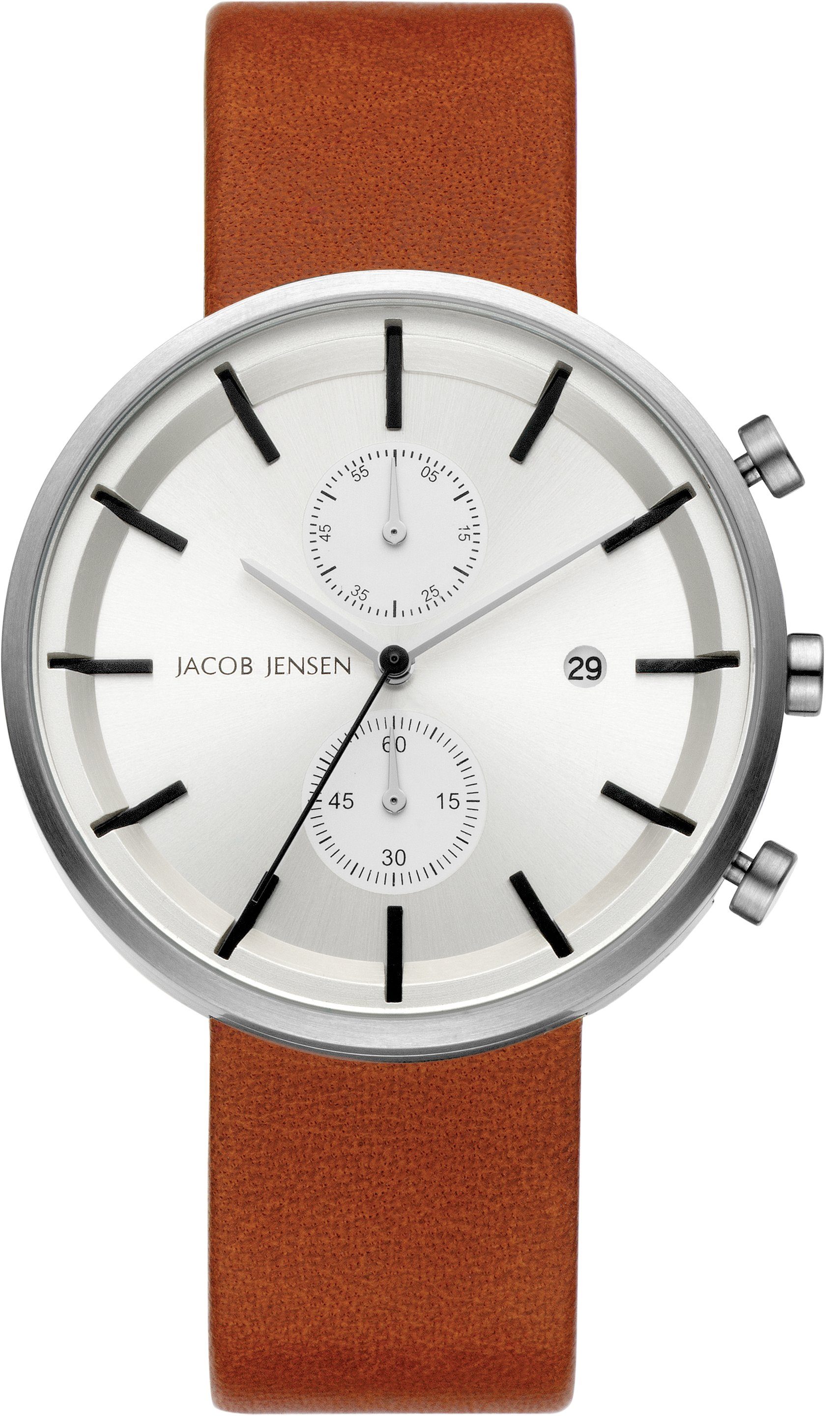 Chronograph Designuhr Edelstahl Kautschukband LINEAR ⌀42mm Chronopgraph