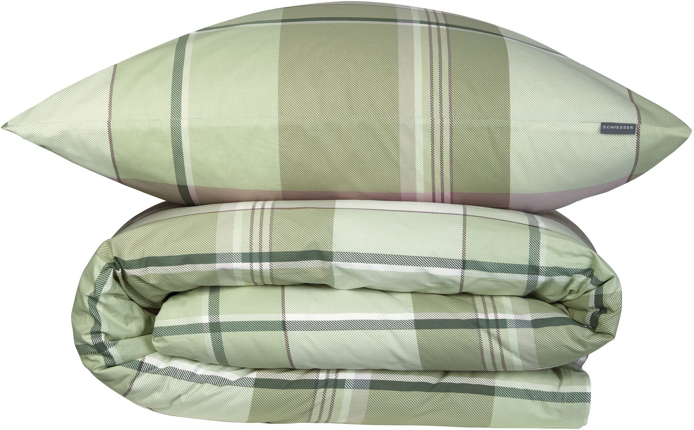 Schiesser Bettwäsche Ate aus weicher Baumwolle mit einem klassischen Karo-Muster, Renforcé, 2 teilig, OEKO-TEX® MADE IN GREEN