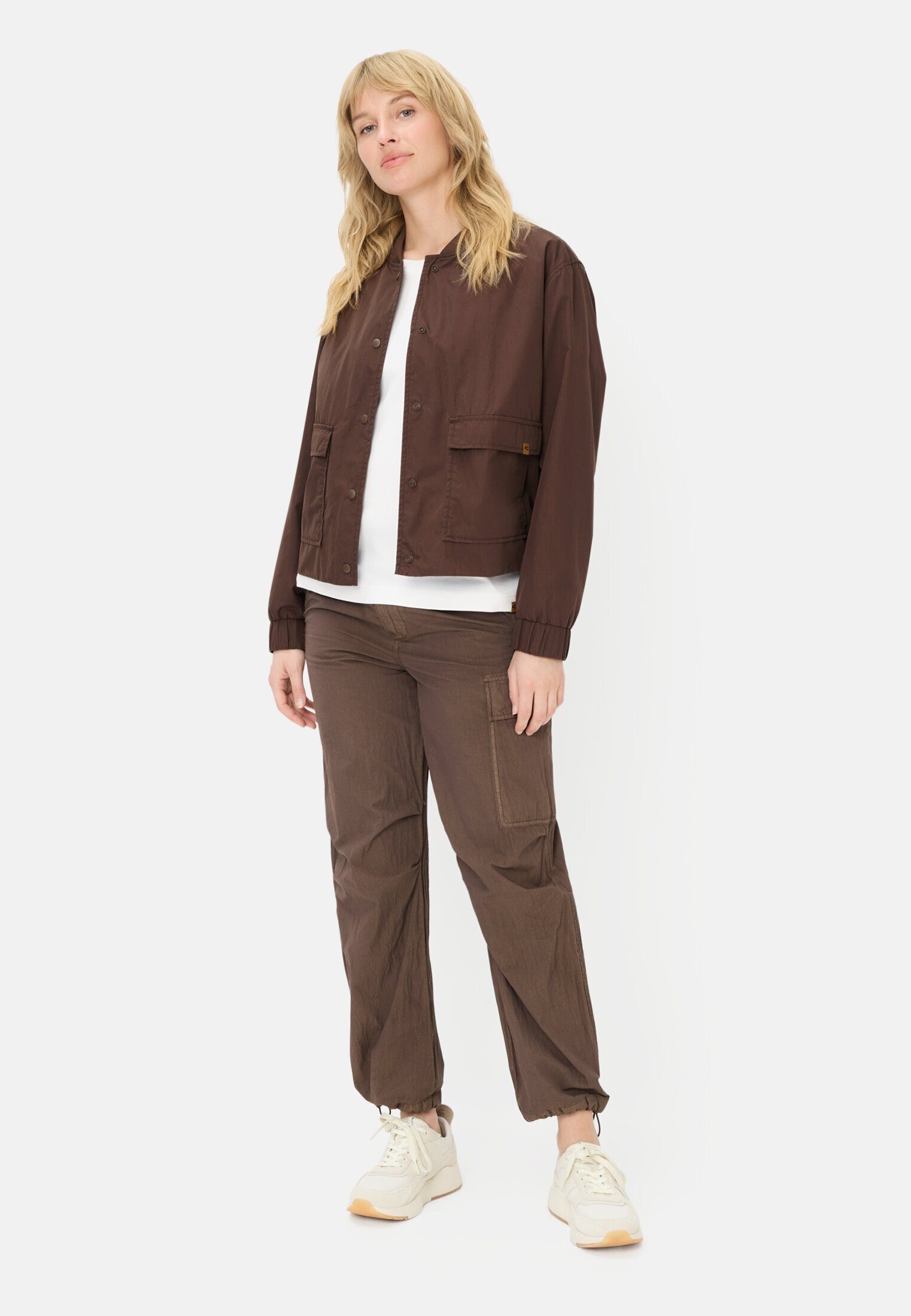 camel active Kurzjacke mit Bomberkragen Langarm