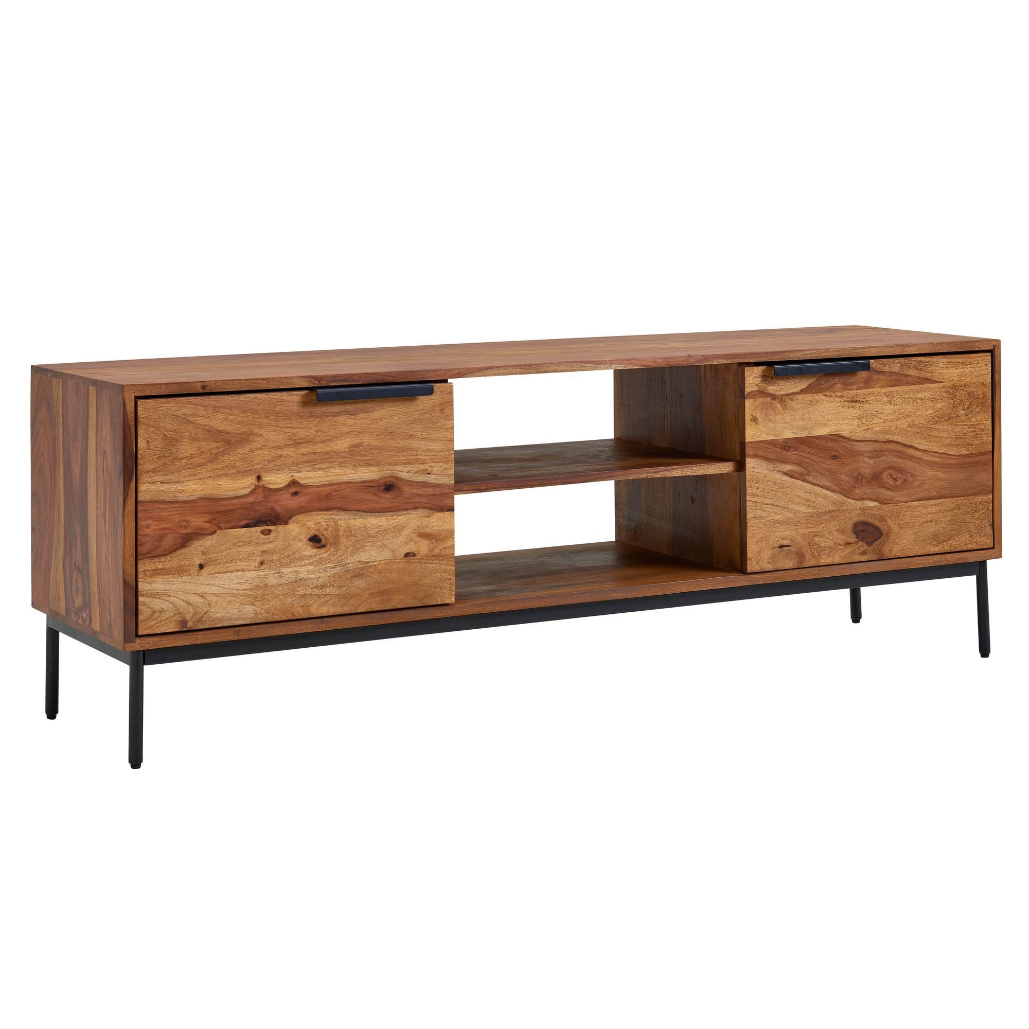furnicato Lowboard TV-Unterschrank Massivholz, Walnuss Finish 147x51x38 Braun (1 St)