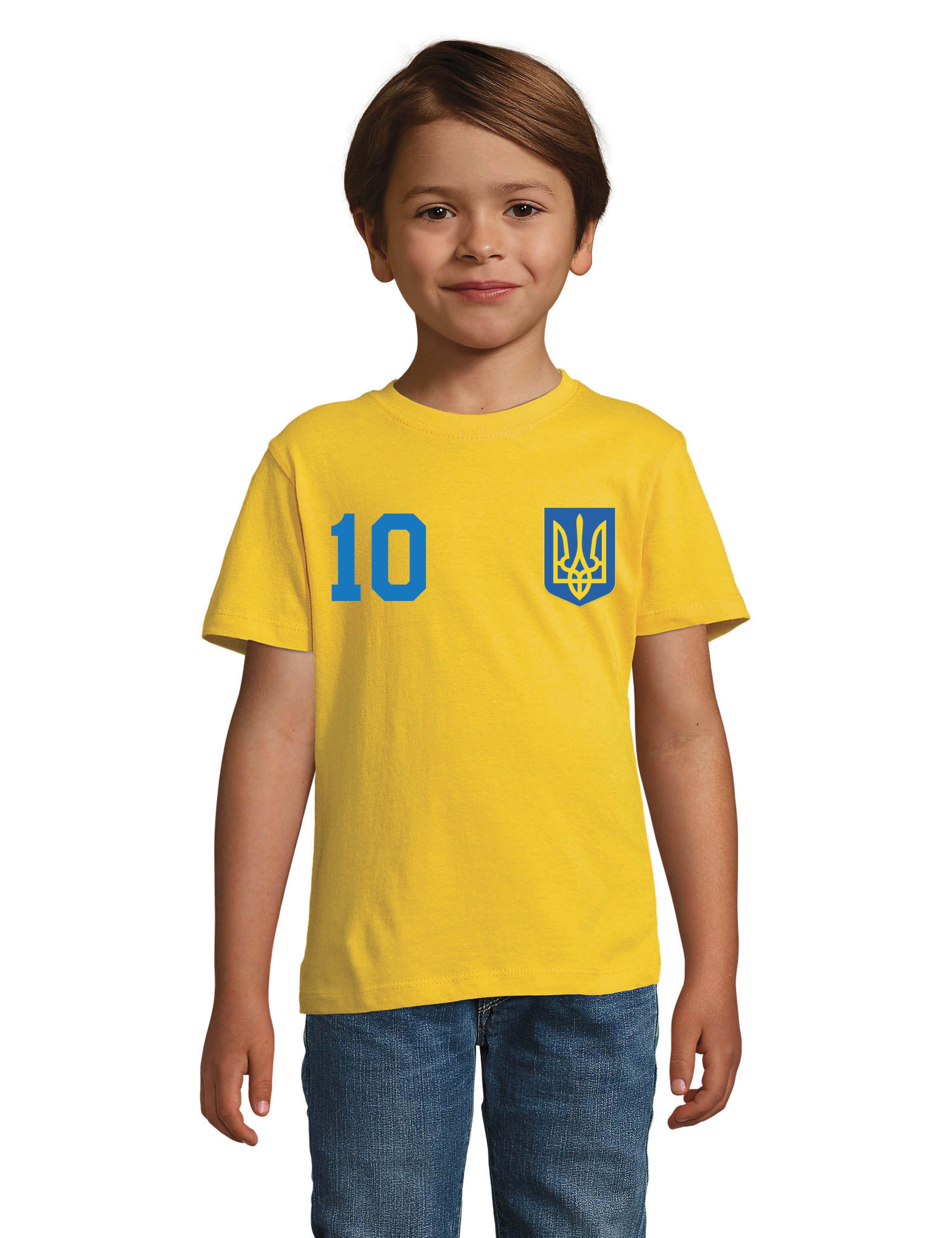 Youth Designz Print-Shirt Ukraine Kinder T-Shirt im Fußball Trikot Look mit trendigem Print