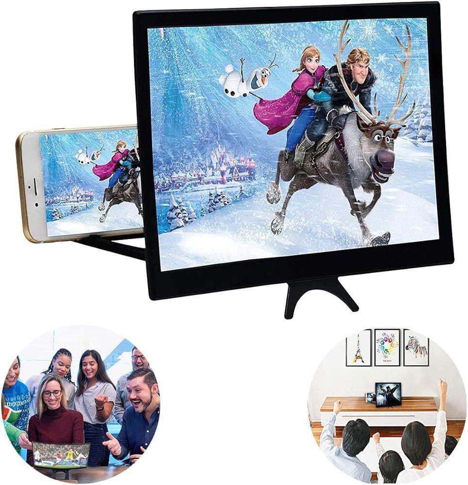 FELIXLEO Lupenbrille 12 Zoll Bildschirm Lupe Handy Lupe Faltbar für Smartphones, 3-tlg.