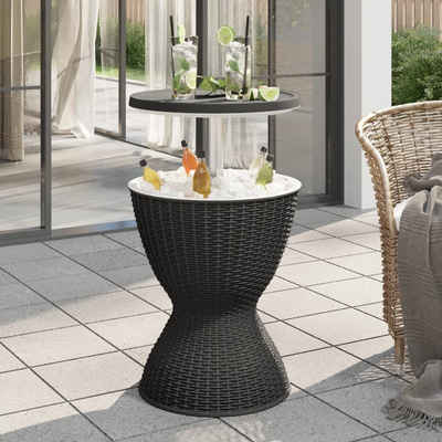 vidaXL Gartentisch 3-in-1 Tisch mit Eiskühler Schwarz Polypropylen (1-St)