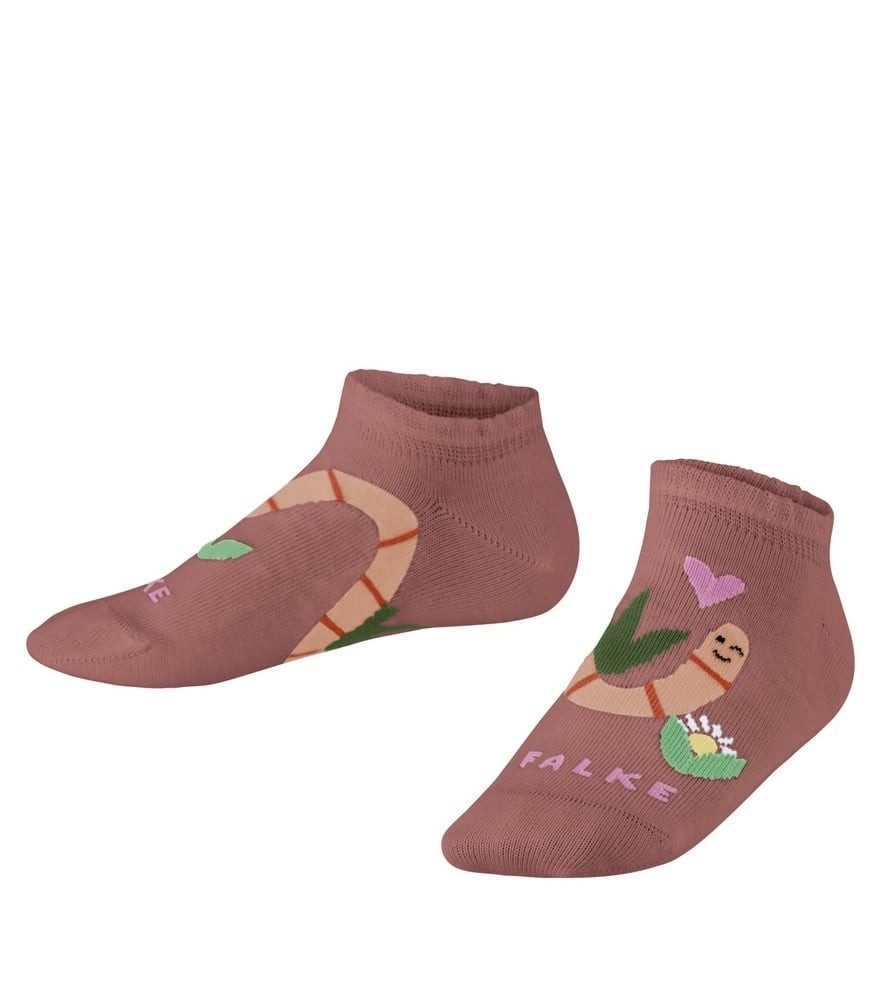 FALKE Socken Tagessocke Funny Worm Sneaker (nachhaltige Baumwolle) korallenrot