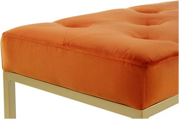 Kayoom Sitzhocker Sitzbank Cameron 125 Orange / Gold (1 St), bequem, elegant, mit Zierknöpfen