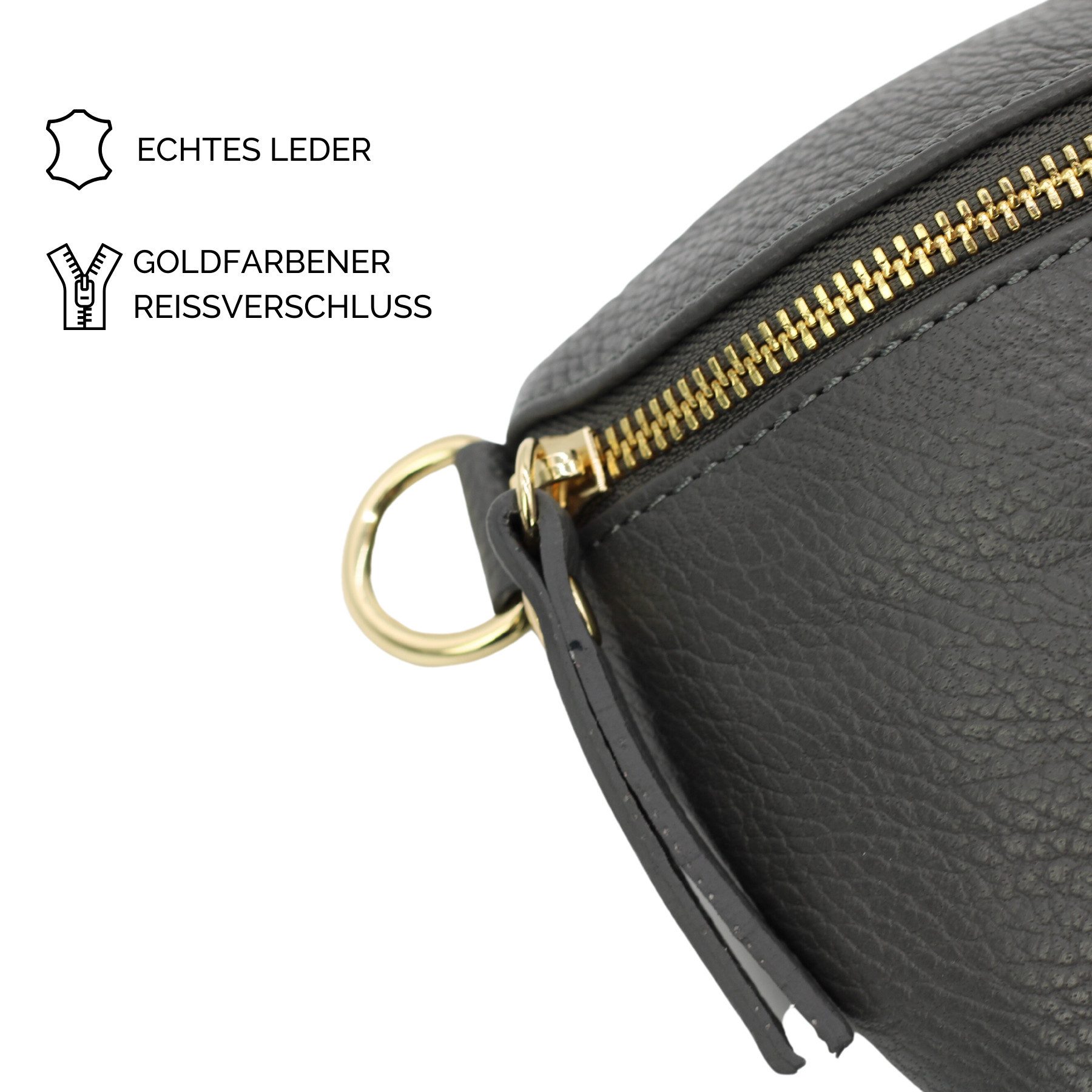 BRISE TASCHE Schultertasche SAHEL Gürteltasche Damen, echtes Leder, mit 2 Riemen (Medium Größe, mit extra gemustertem Gürtel), made in Italy