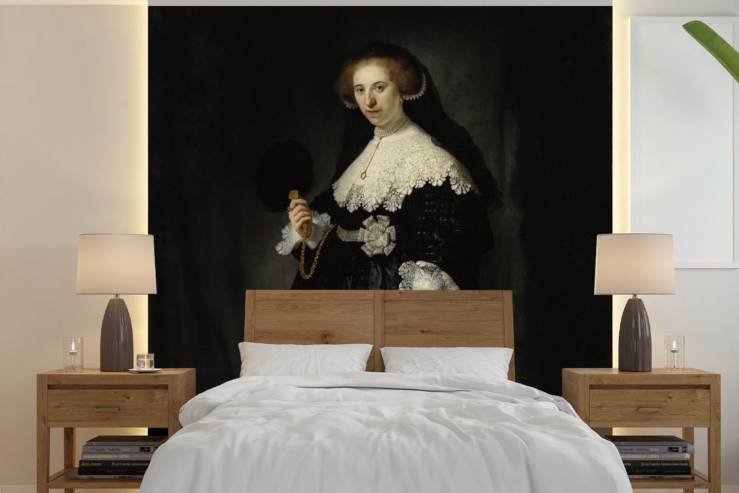 MuchoWow Fototapete Eheporträt von Oopjen Coppit - Gemälde von Rembrandt van Rijn, Matt, bedruckt, (5 St), Vinyl Tapete für Wohnzimmer oder Schlafzimmer, Wandtapete | Fototapeten