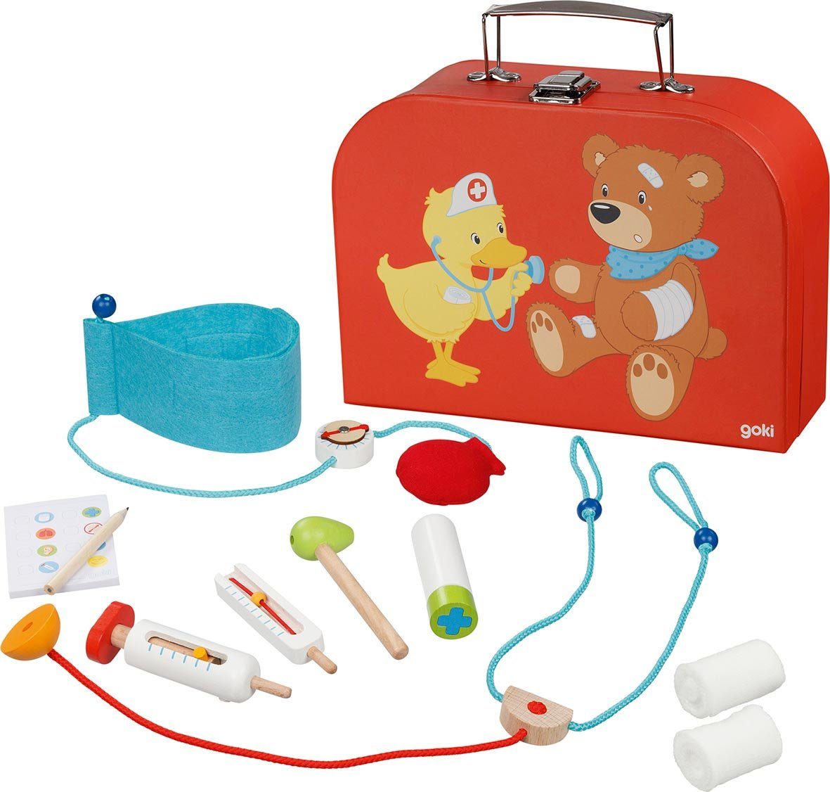 goki Kinderkoffer Arztkoffer, inklusive der zugehörigen Instrumente
