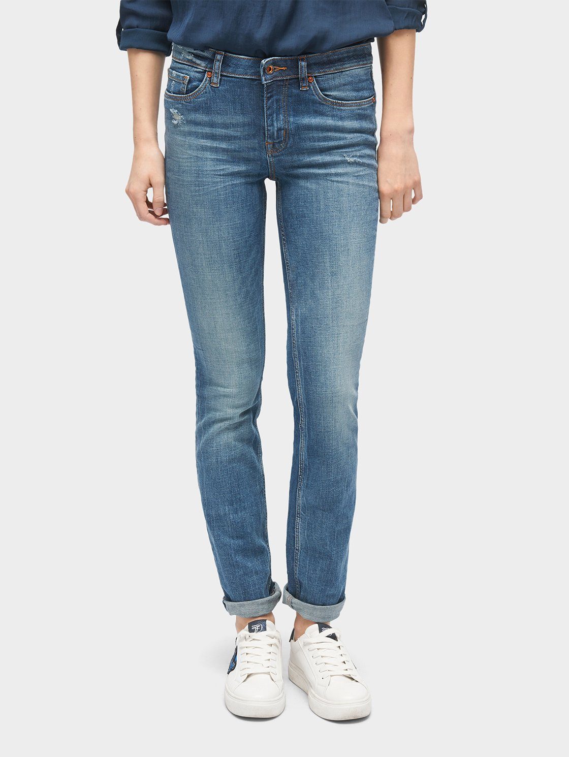 TOM TAILOR Denim Straight-Jeans »Elsa Mid Blue Jeans« online kaufen | OTTO