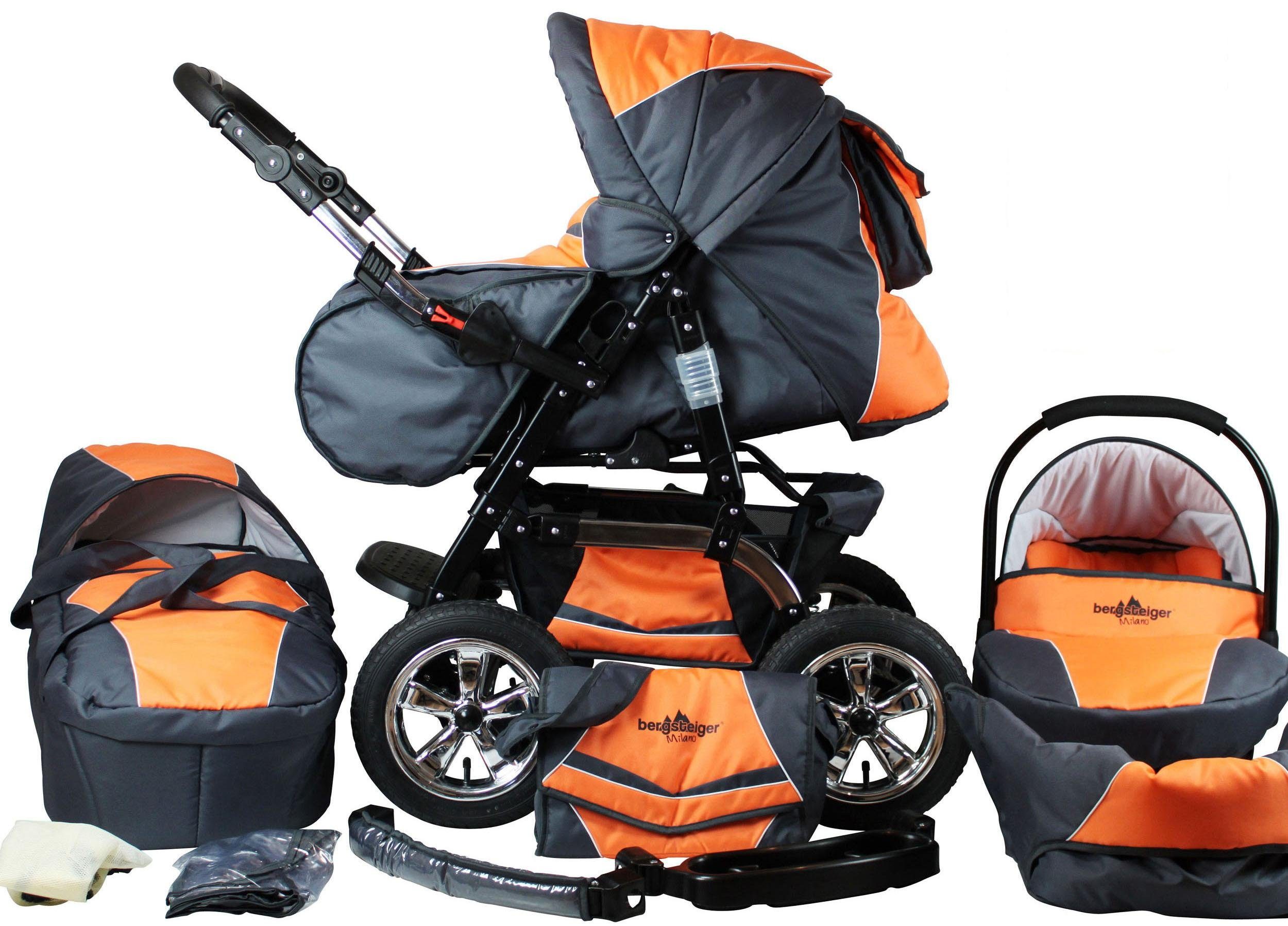 bergsteiger Kombi-Kinderwagen »Milano, orange & grey, 3in1 ...