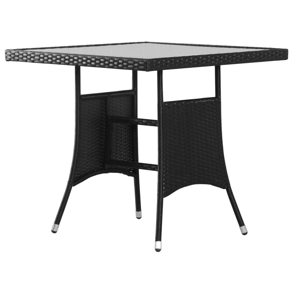 Gartentisch Gartentisch Schwarz 80 x 80 x 74 cm Polyrattan