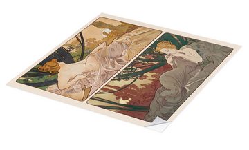 Posterlounge Wandfolie Alfons Mucha, Morgen- und Abenddämmerung, Schlafzimmer Malerei