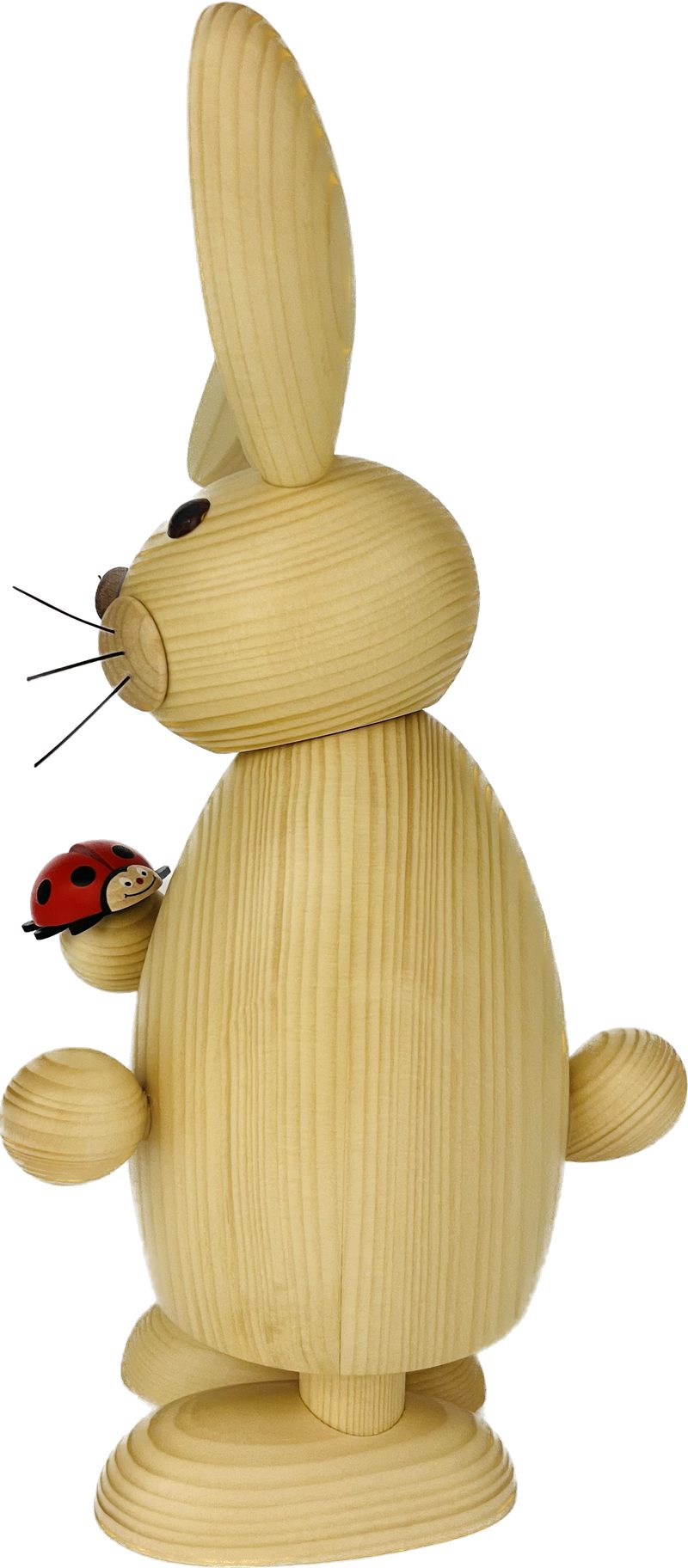 Richard Glaesser Osterhase natur mit Käfer (32 cm), Hase aus Holz, Handwerkskunst aus dem Erzgebirge