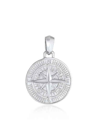 Kuzzoi Kettenanhänger Kompass Cool Massiv 925 Silber, Kompass