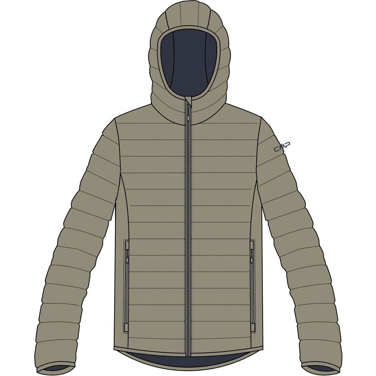 CMP Steppjacke MAN Jacket FIX Hood Wattierte Herrenjacke mit Wärmeisolierung und wasserabweisender