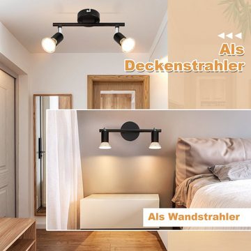 ZMH Deckenstrahler Schwarz 2/3 Flammig - Deckenspots GU10 Schwenkbar 330° Drehbar, ohne Leuchtmittel, Modern Metall Spot, Wohnzimmer Schlafzimmer