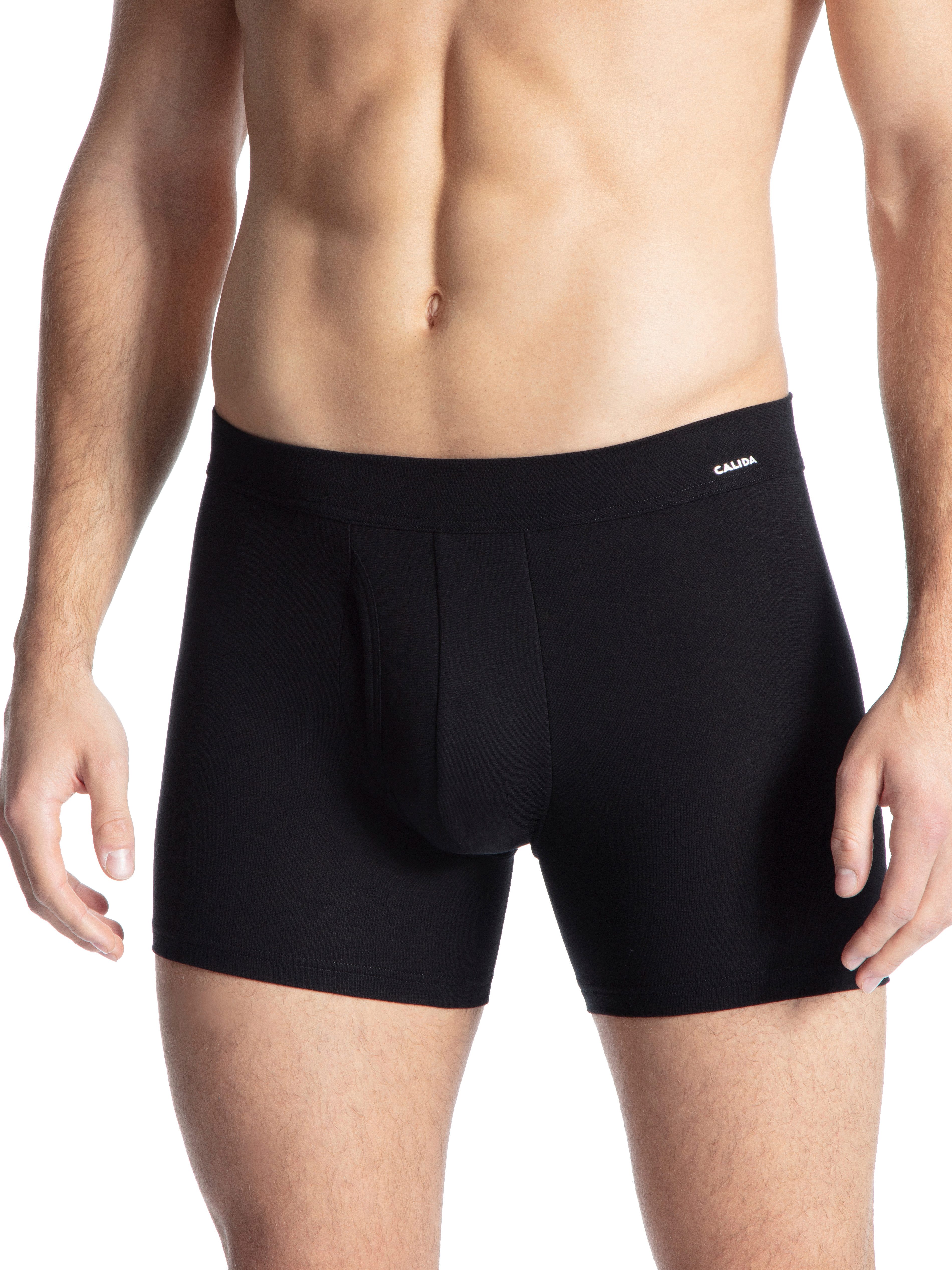 CALIDA Boxer Evolution Logo-Schriftzug, Single Jersey, ohne Eingriff