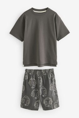 Next Pyjama Kurzer Schlafanzug aus Webmaterial, 3er Pack (6 tlg)