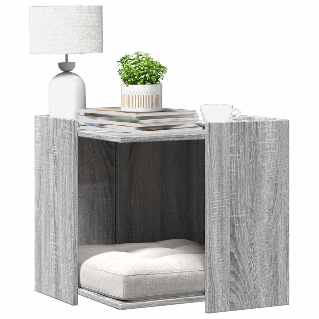 vidaXL Tierkorb 53 x 53 x 51 cm Katzenklo Grau Sonoma 53x53x51 cm Spanplatte