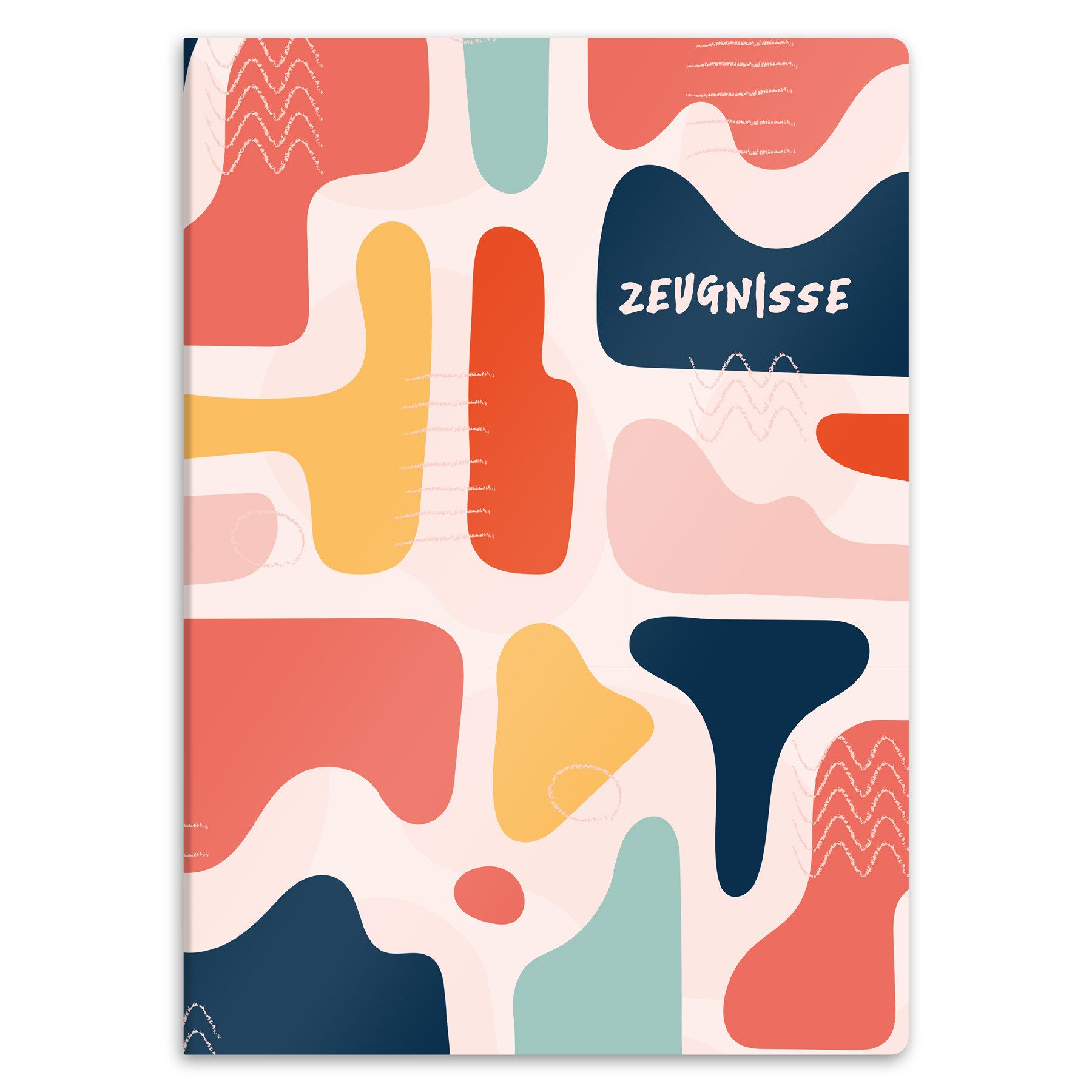 itenga Organisationsmappe itenga Zeugnismappe A4 Kunststoff Sichtbuch Motiv Retro Muster