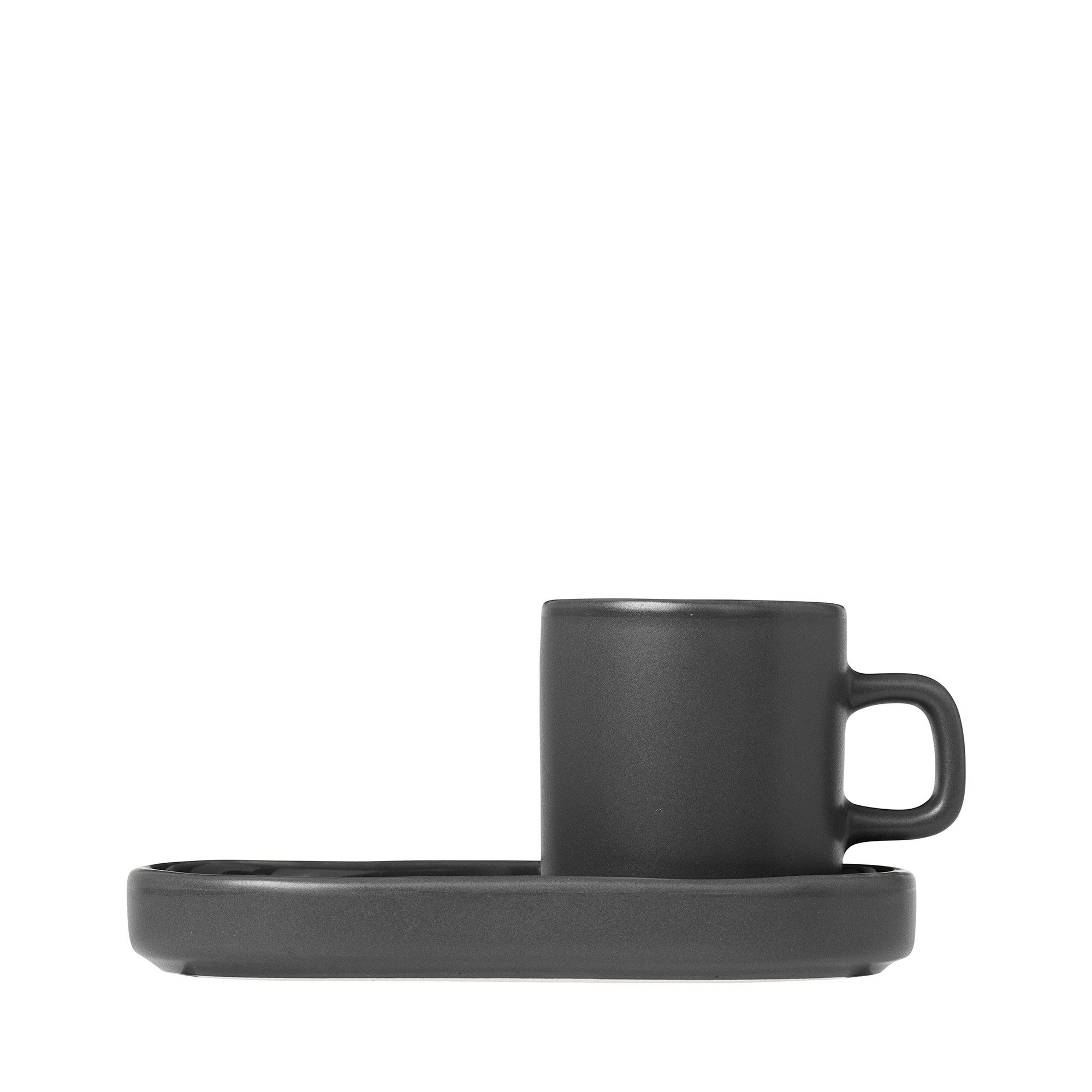 blomus Tasse -PILAR-, Keramik, 2er-SET Espressotassen mit Untersetzer