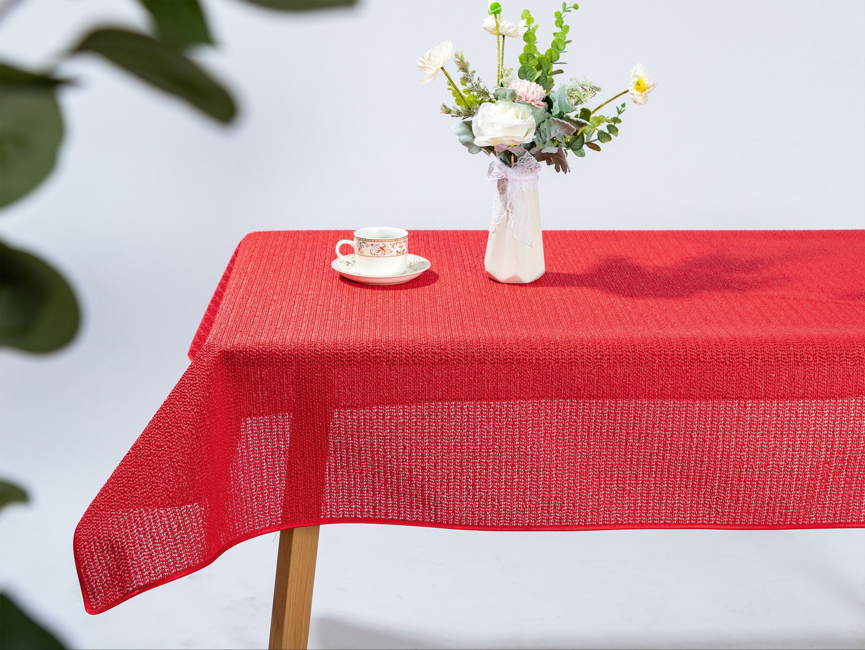 Beautex Tischdecke Tokio Weichschaum Tischdecke mit Paspelband, Garten, Balkon, Terrasse (1-tlg)