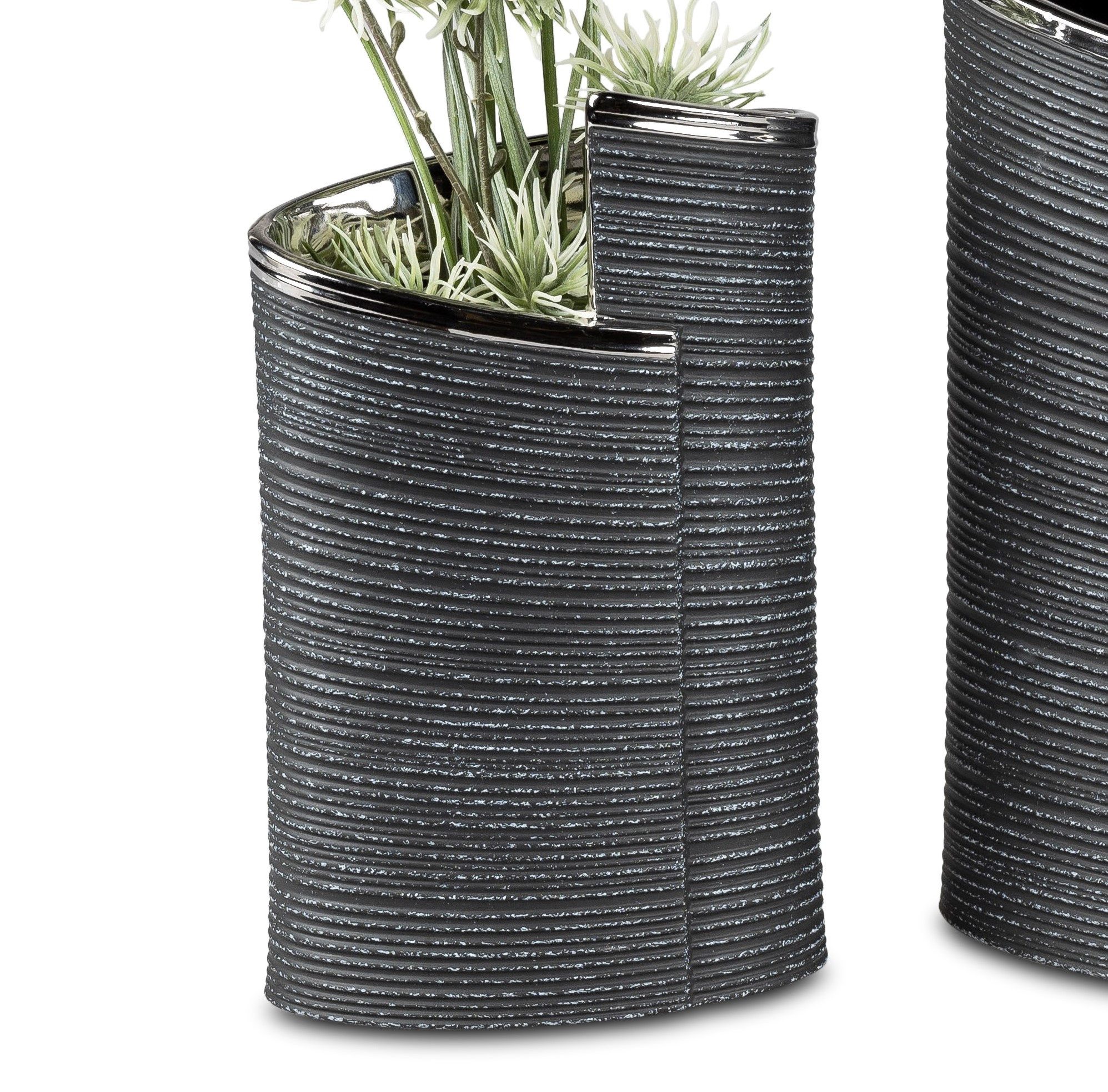 formano Dekovase ANTHRAZIT WRAP, modernes Design, Grau, Motiv: Rillen, Höhe günstig online kaufen