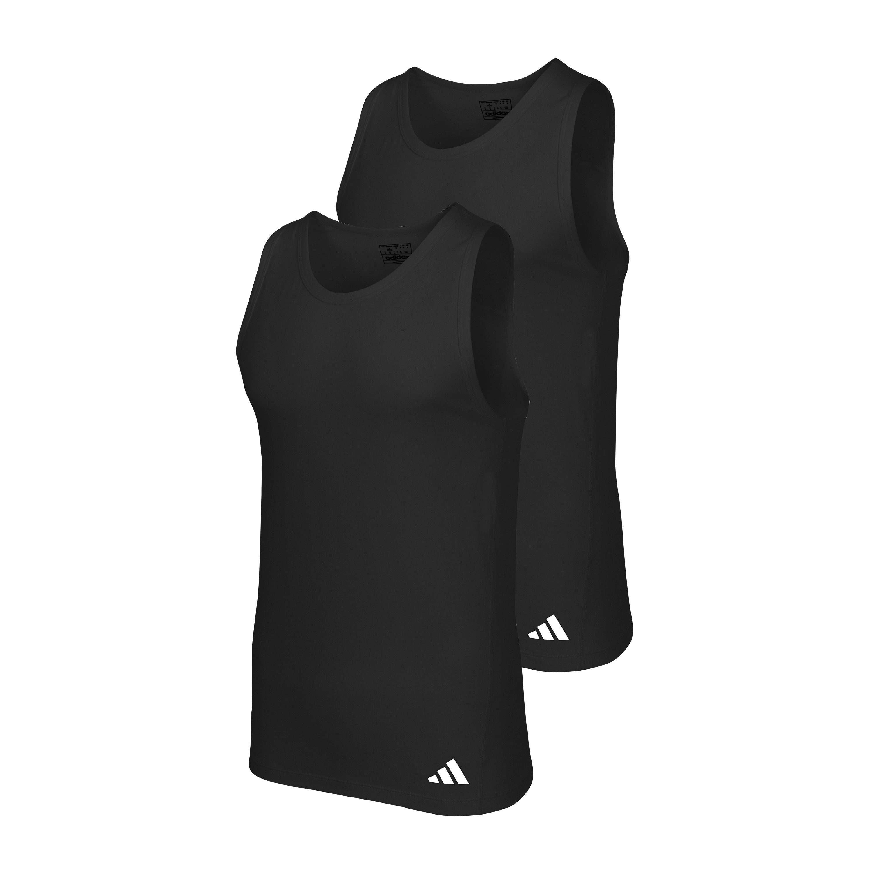 adidas Sportswear Tanktop Active Flex Cotton Ergonomic (2er Pack) mit belüfteter Netzpasse am Rücken, elastisch, Rundhalsausschnitt