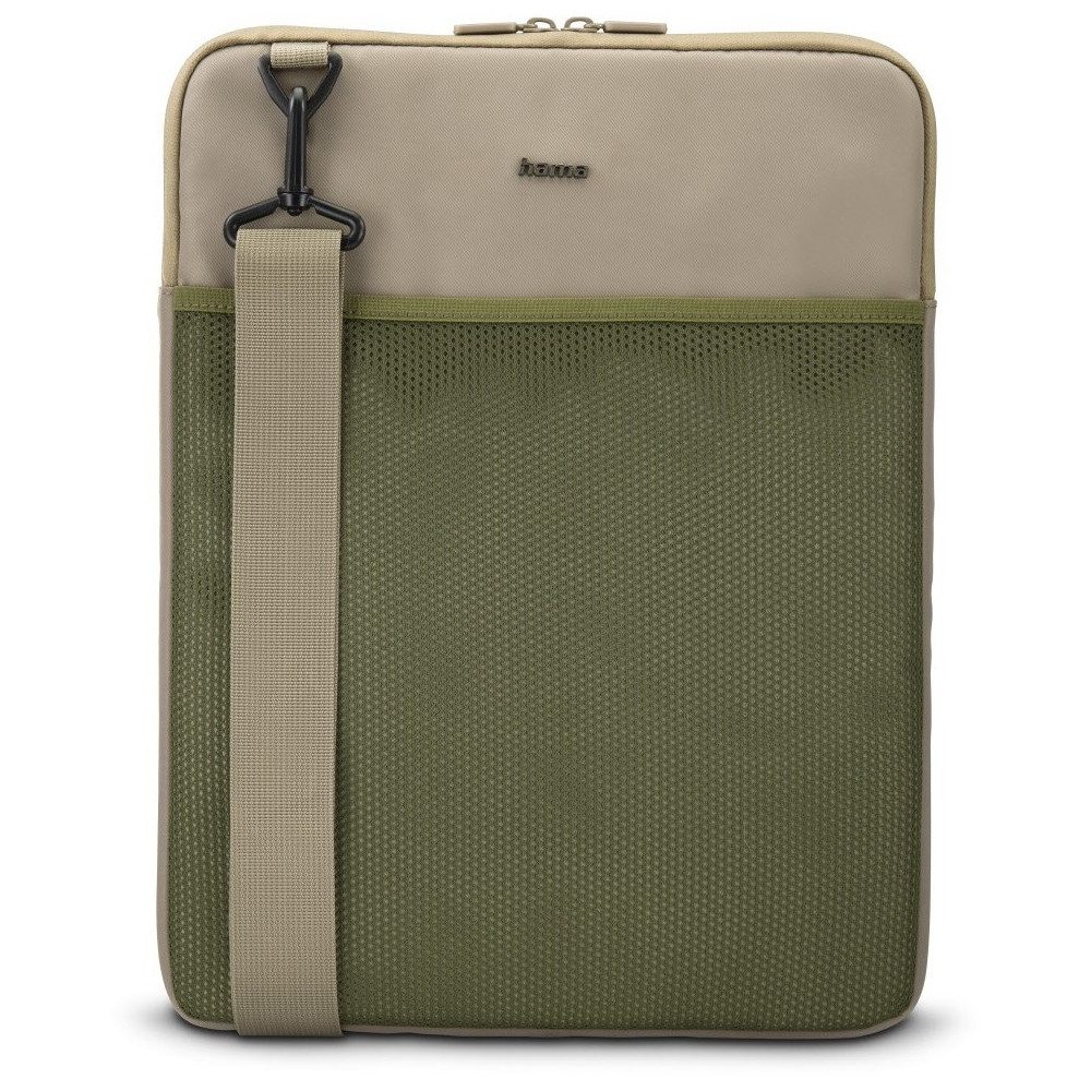 Hama Notebook-Rucksack (Kompatibel für 34 - 36 cm Laptops, Farbe: beige und grün)