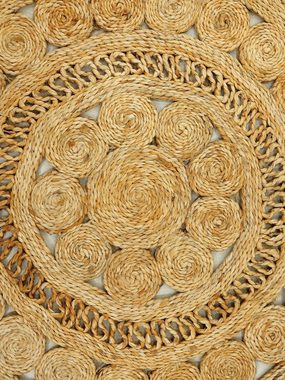 Sisalteppich Juteteppich Finn, carpetfine, rund, Höhe: 13 mm, natürliches Pflanzenmaterial von Hand gewebt, Boho Style