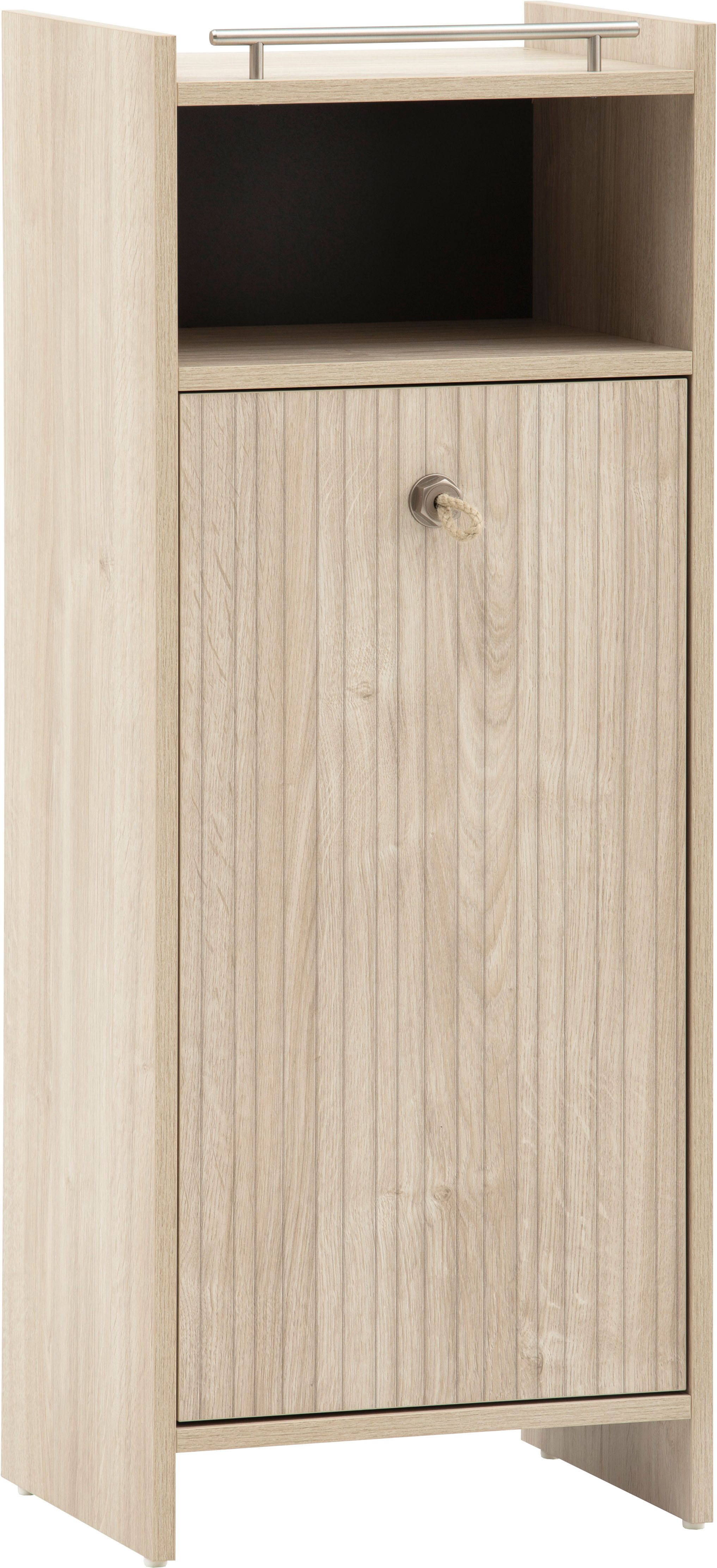 Schildmeyer Midischrank SONDERBY, 1 Tür & 1 offenes Fach, Höhe 104,2 cm, MADE IN GERMANY (1-St) Seilgriffe im maritimen Look, MADE IN GERMANY
