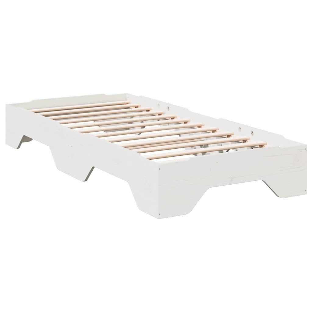 vidaXL Bett Massivholzbett ohne Matratze Stapelbar Weiß 90x190 cm günstig online kaufen