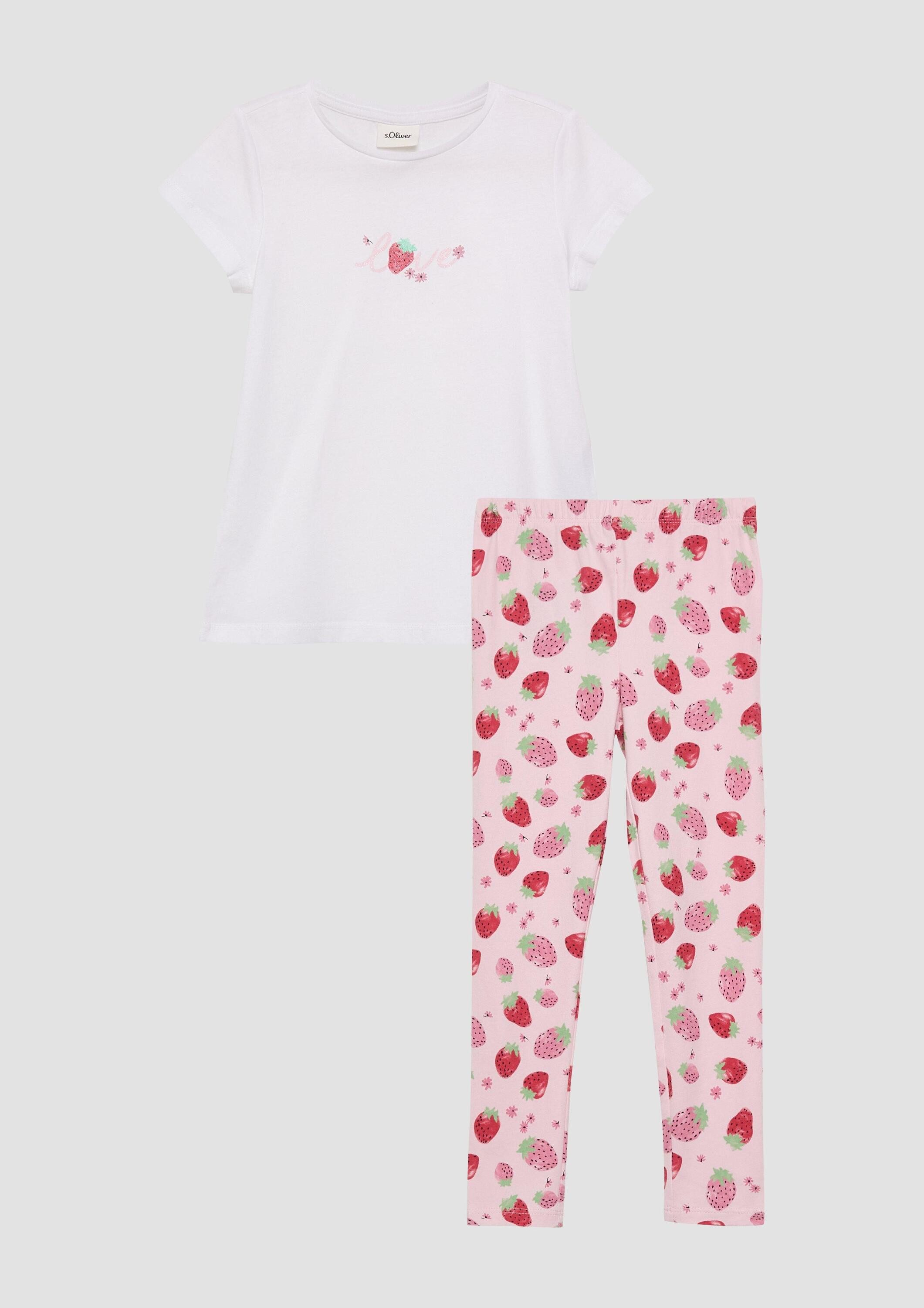s.Oliver Kurzarmshirt T-Shirt Set aus T-Shirt im A-Shape und Leggings mit All-over-Print