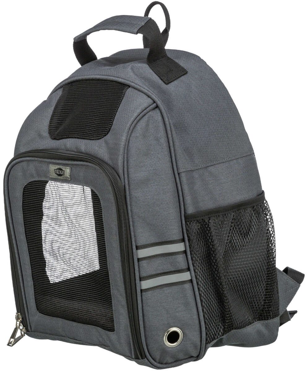 TRIXIE Tiertransporttasche Rucksack Dan - grau - 34 × 44 × 26 cm