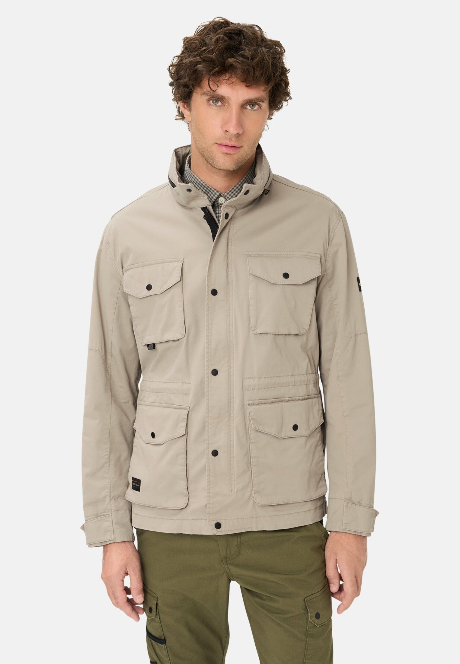 camel active Kurzjacke mit rollbarer Kapuze Langarm