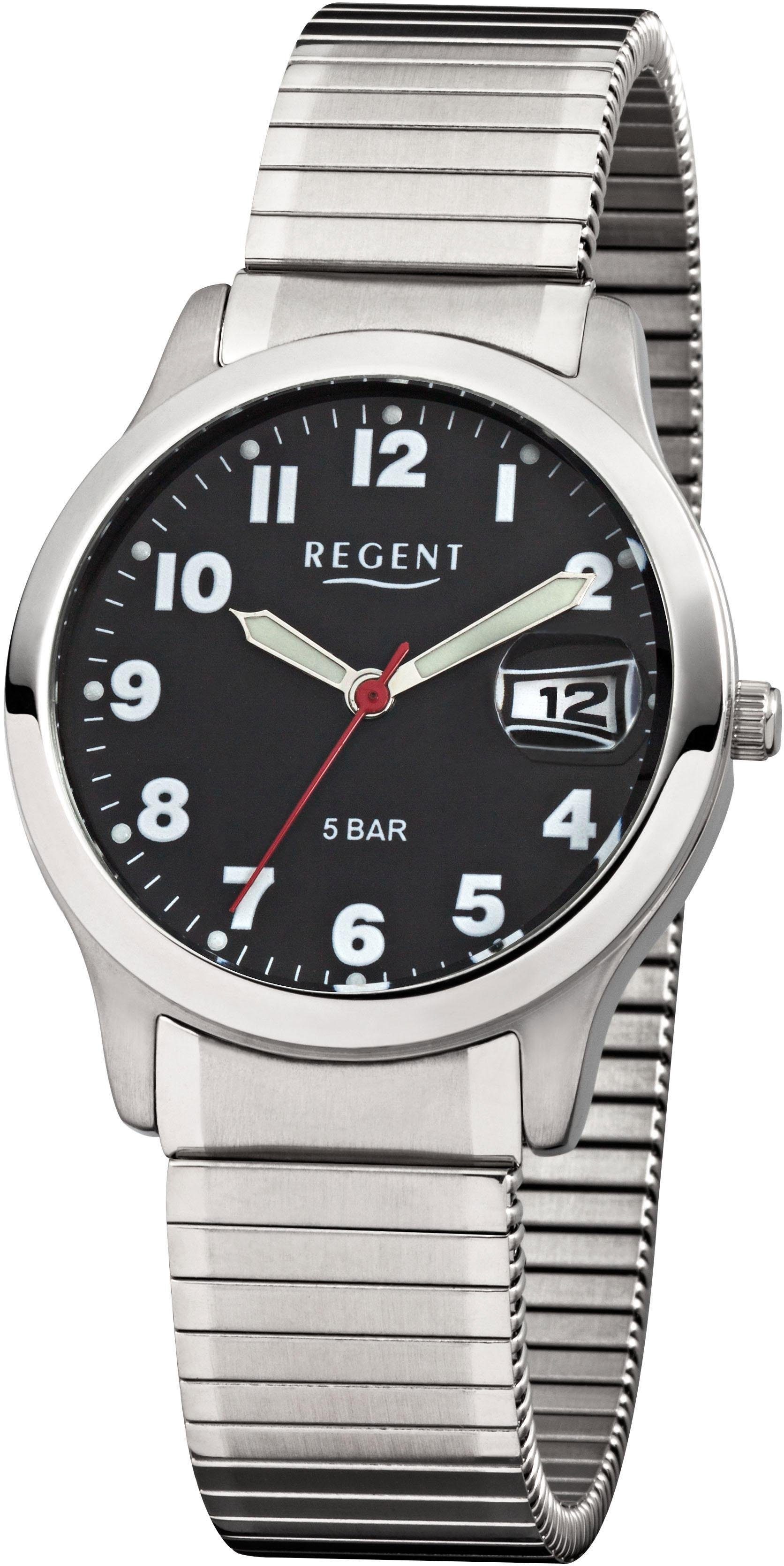 Regent Quarzuhr 1753.44.96, F895, Armbanduhr, Herrenuhr, mit Zugband, Datum