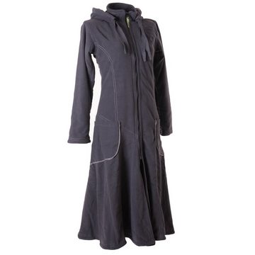 Vishes Langmantel Langer, warmer Fleece Mantel mit Zipfelkapuze Elfen, Boho, Goa Boho Style