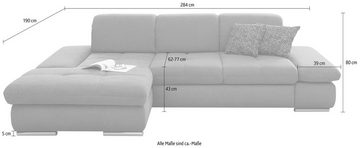 set one by Musterring Ecksofa SO 4100, Recamiere links oder rechts, wahlweise mit Bettfunktion
