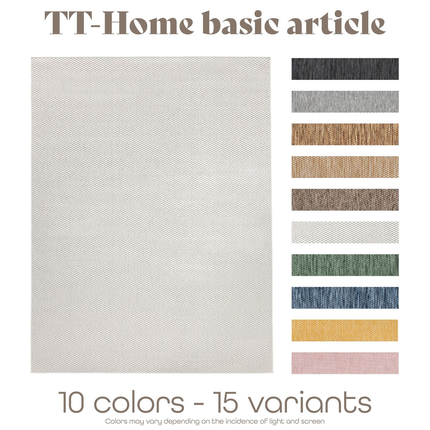 TT Home Teppich, Rechteckig, Höhe: 4 mm, Teppich Outdoor Wohnzimmer Esszimmer Balkon Wetterfest