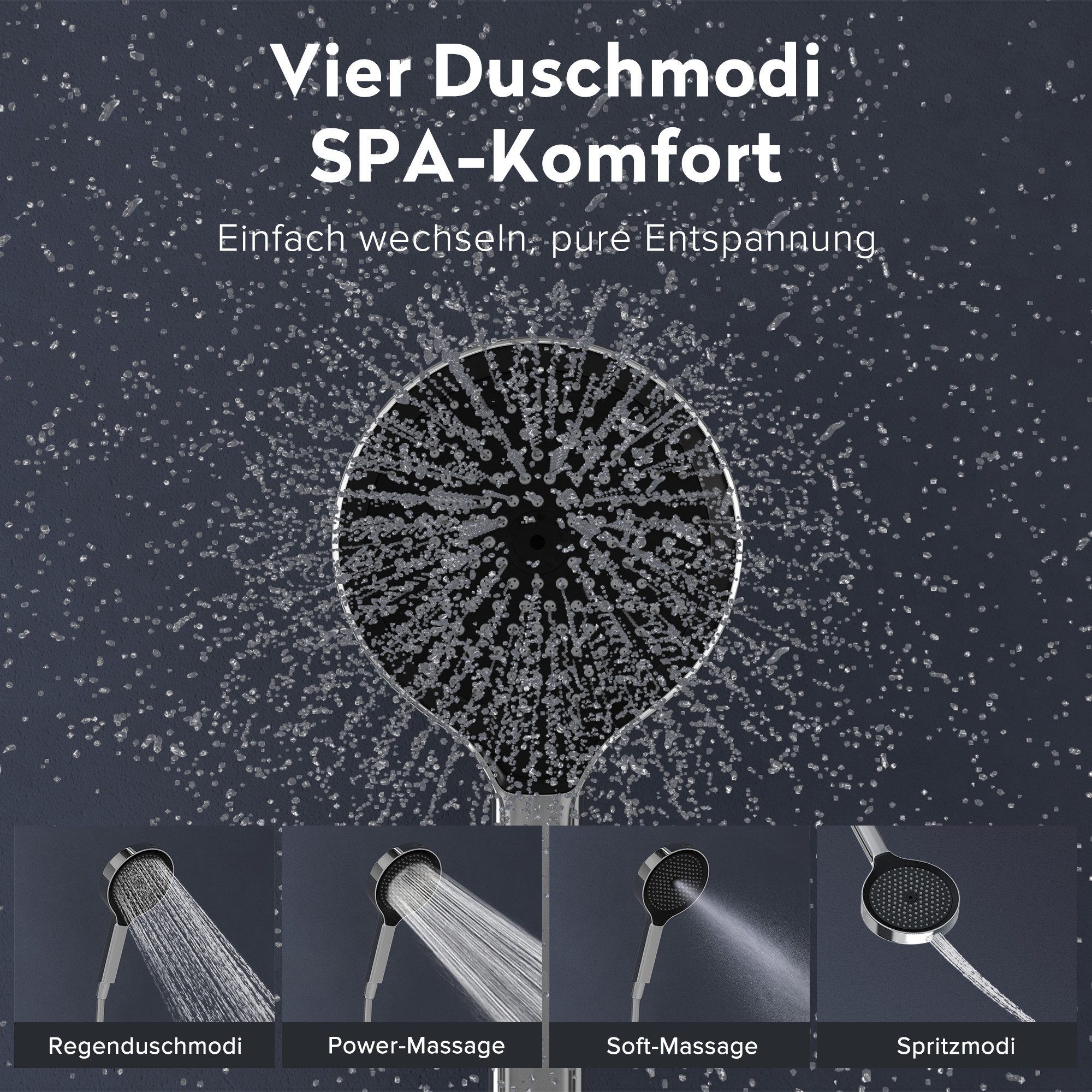 doporro Wannenarmatur Badewannenarmatur Duschsystem mit Handbrause Komplettset DSN-401 – Bild 4 von 5