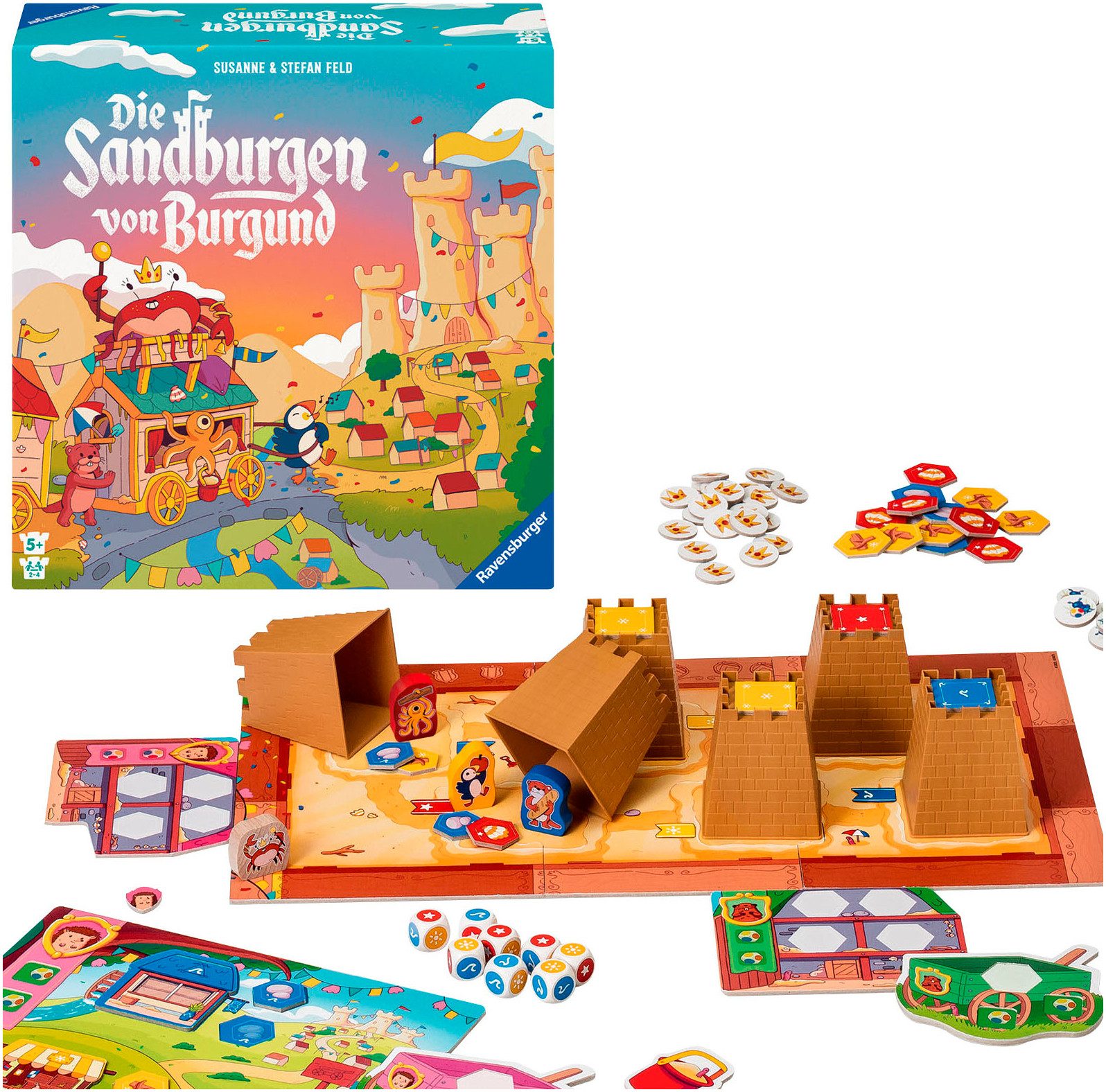 Ravensburger Spiel Die Sandburgen von Burgund, Kinderspiel, Made in Europe